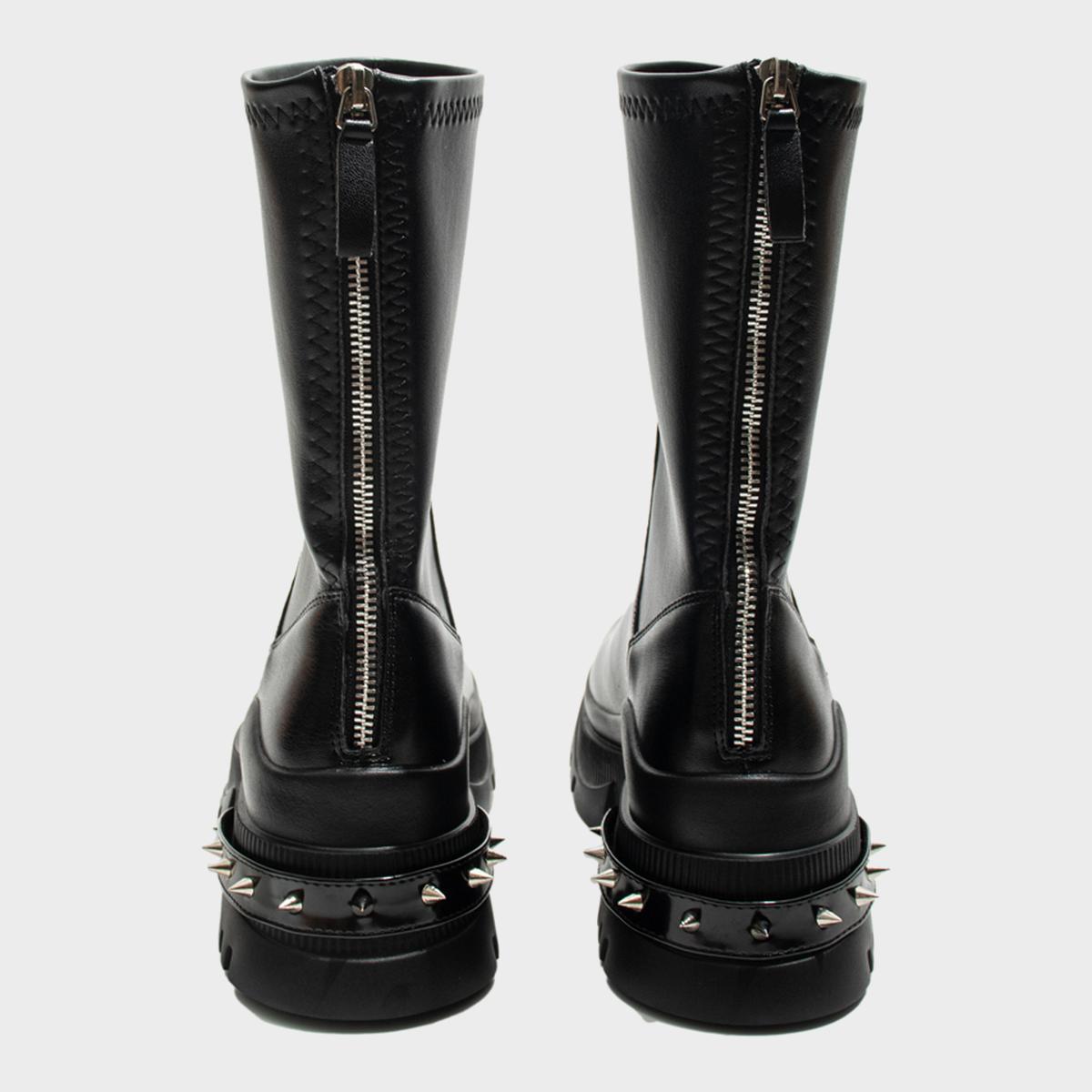 Black Chunky Sole Ankle Boots