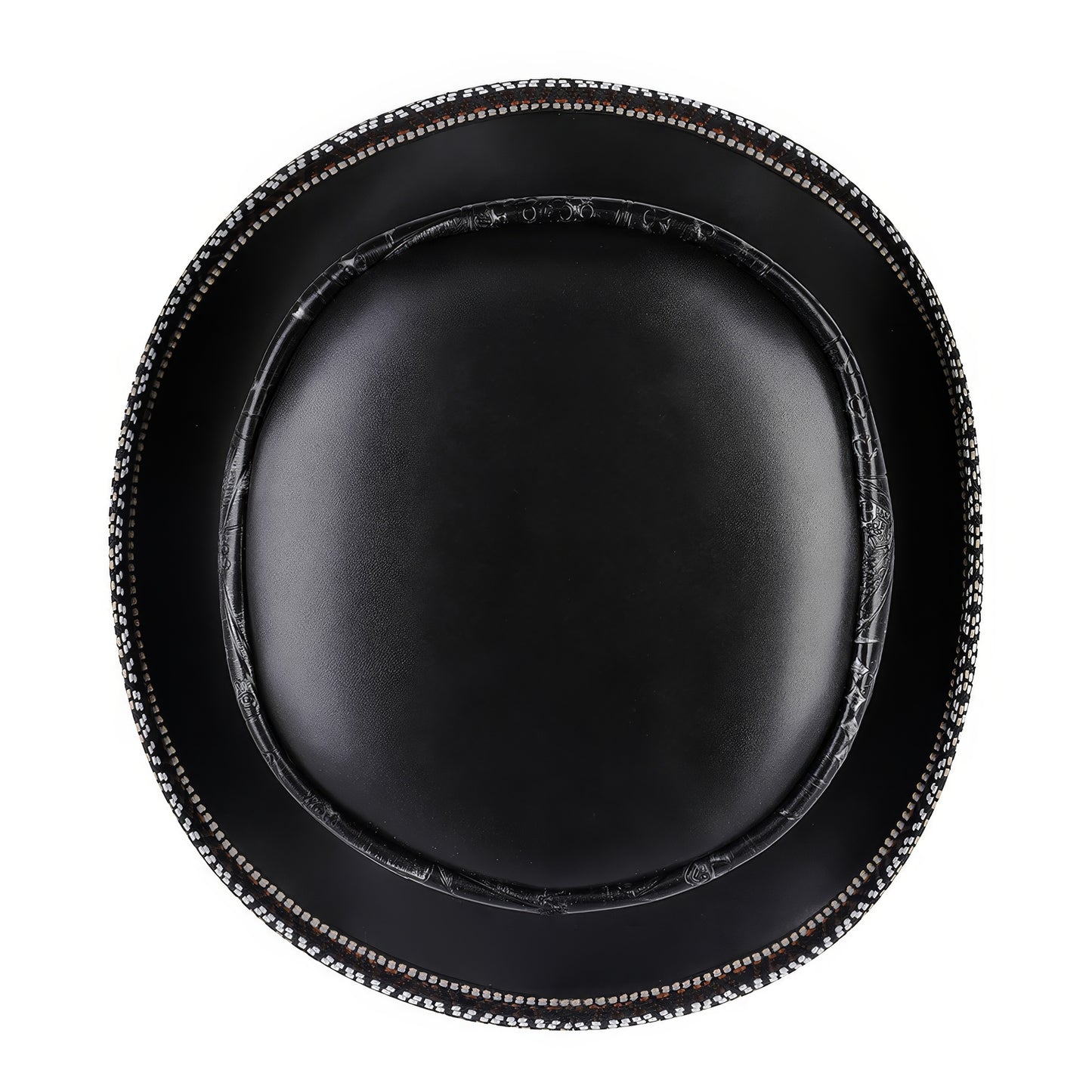 Embossed Card Pattern Lace-Up Top Hat