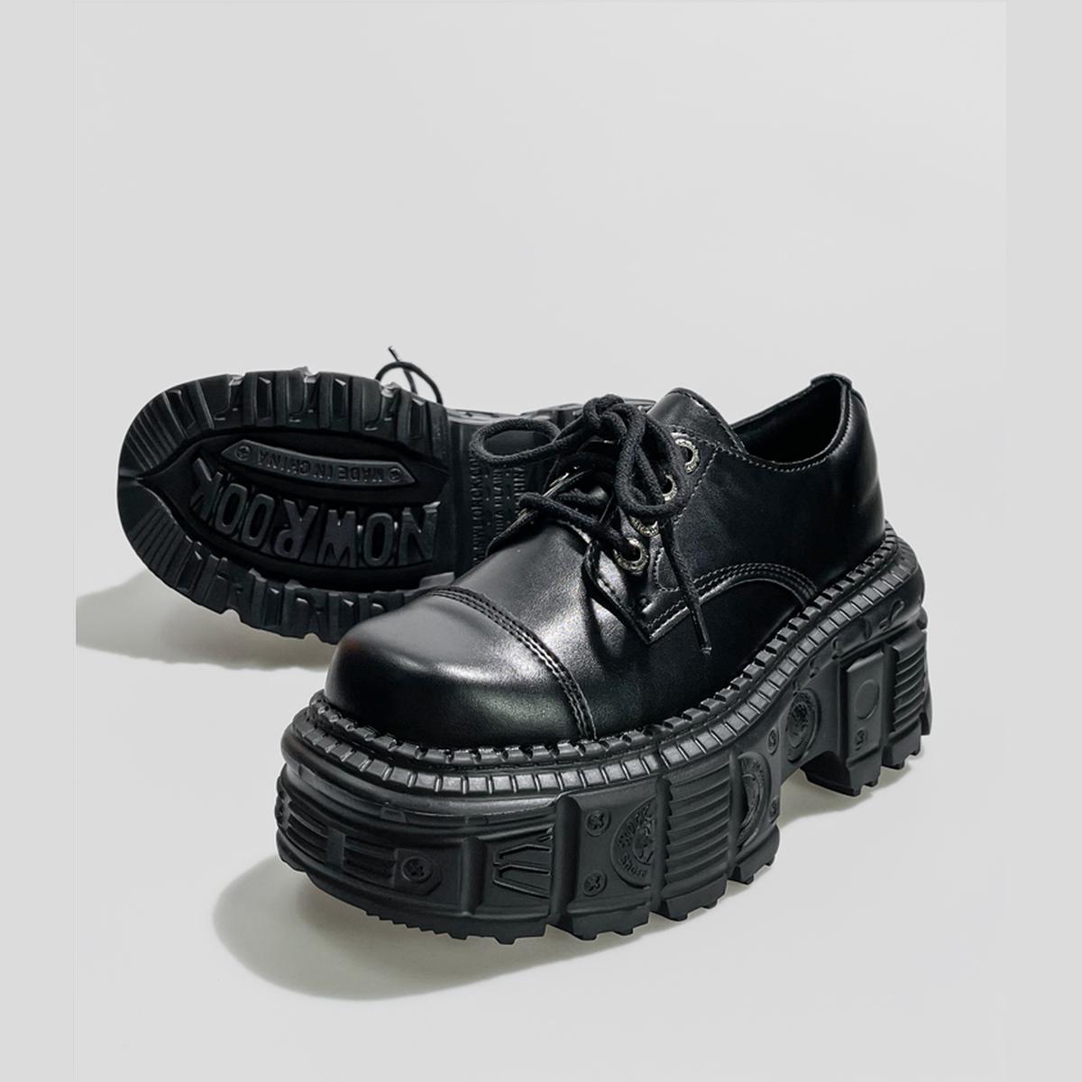 Black Heavy Tread Platform Shoes