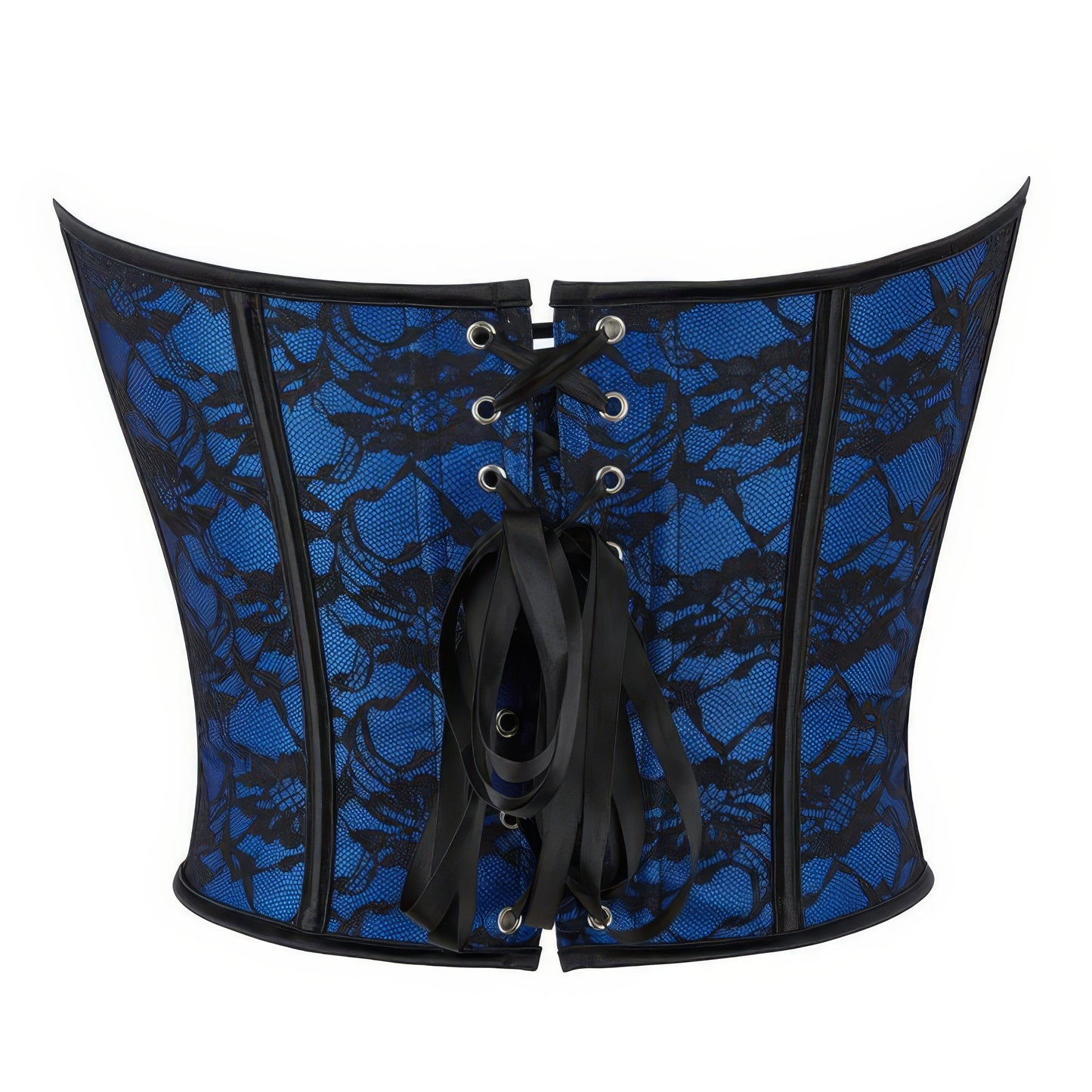 Blue Lace Overlay Bustier Corset