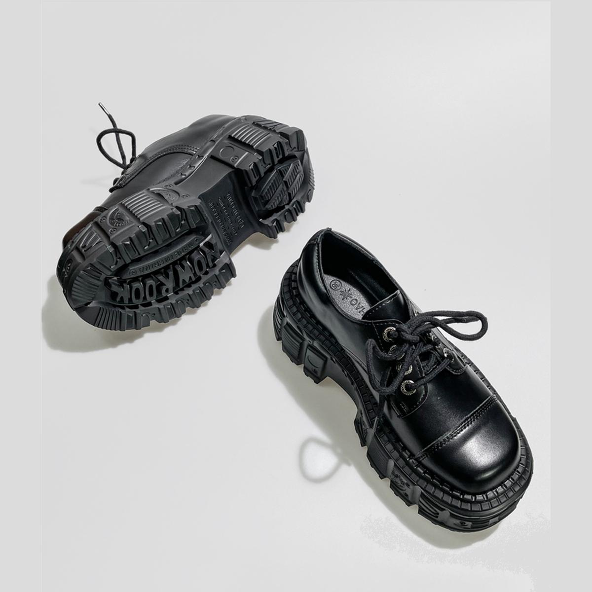 Black Heavy Tread Platform Shoes