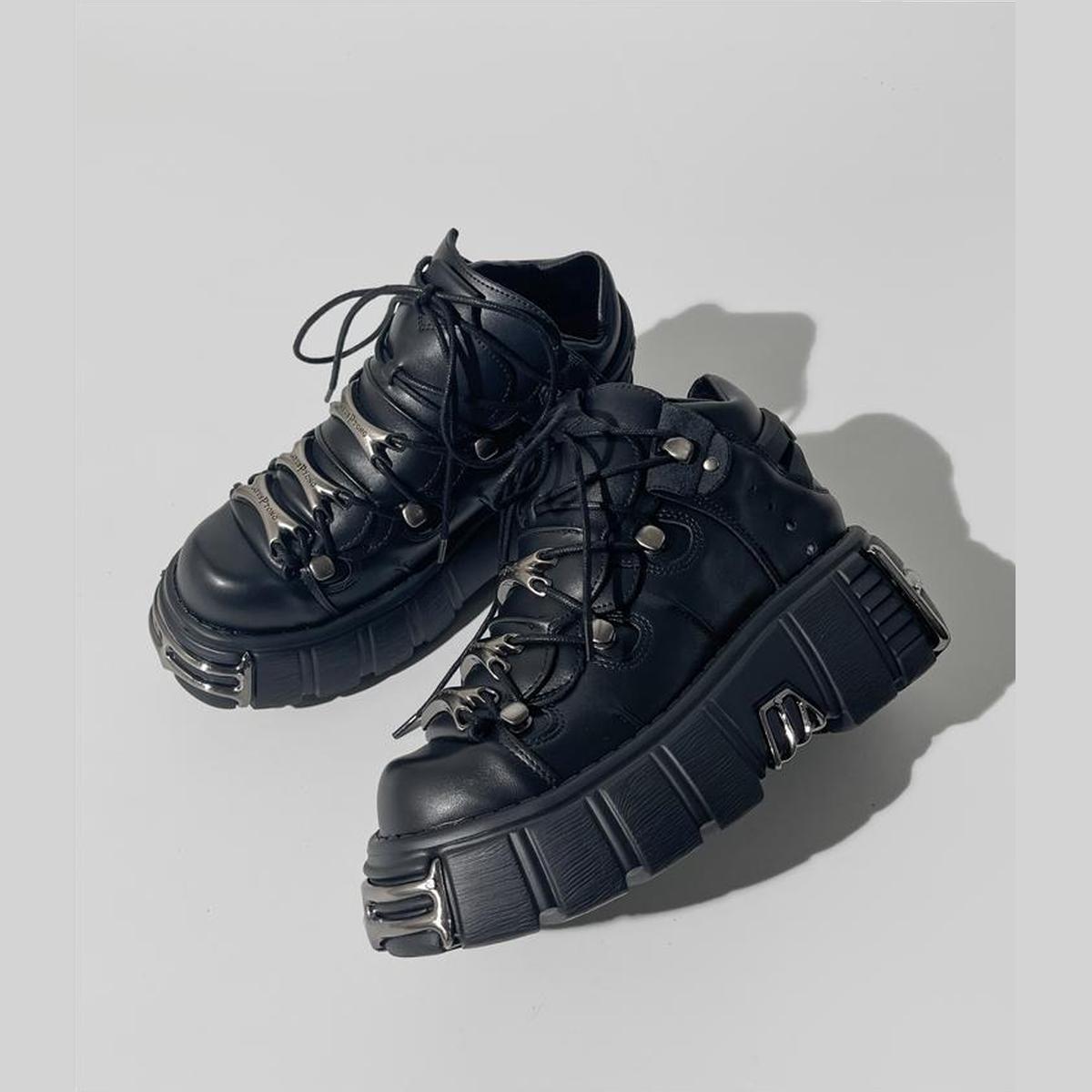 Cyberpunk Metal Accent Platform Boots