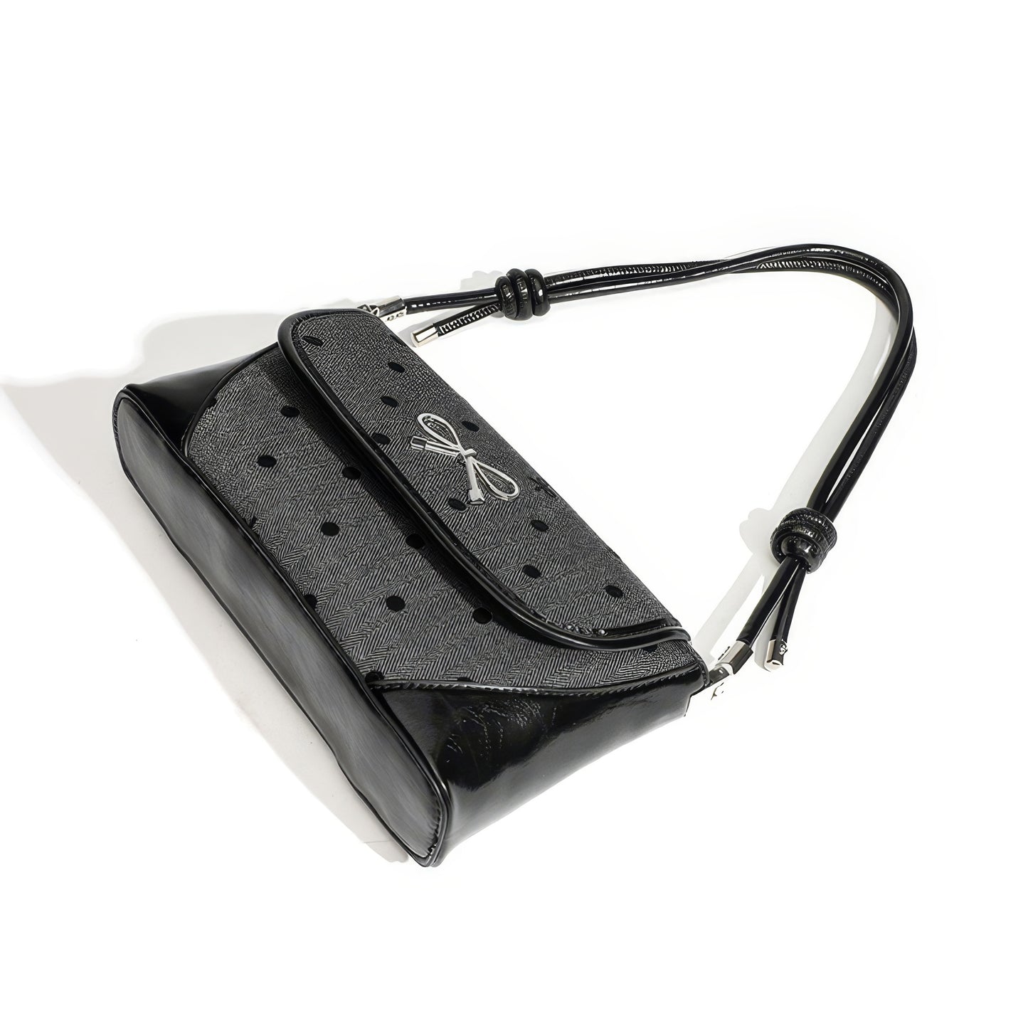 Polka Dot Bow Flap Shoulder Bag