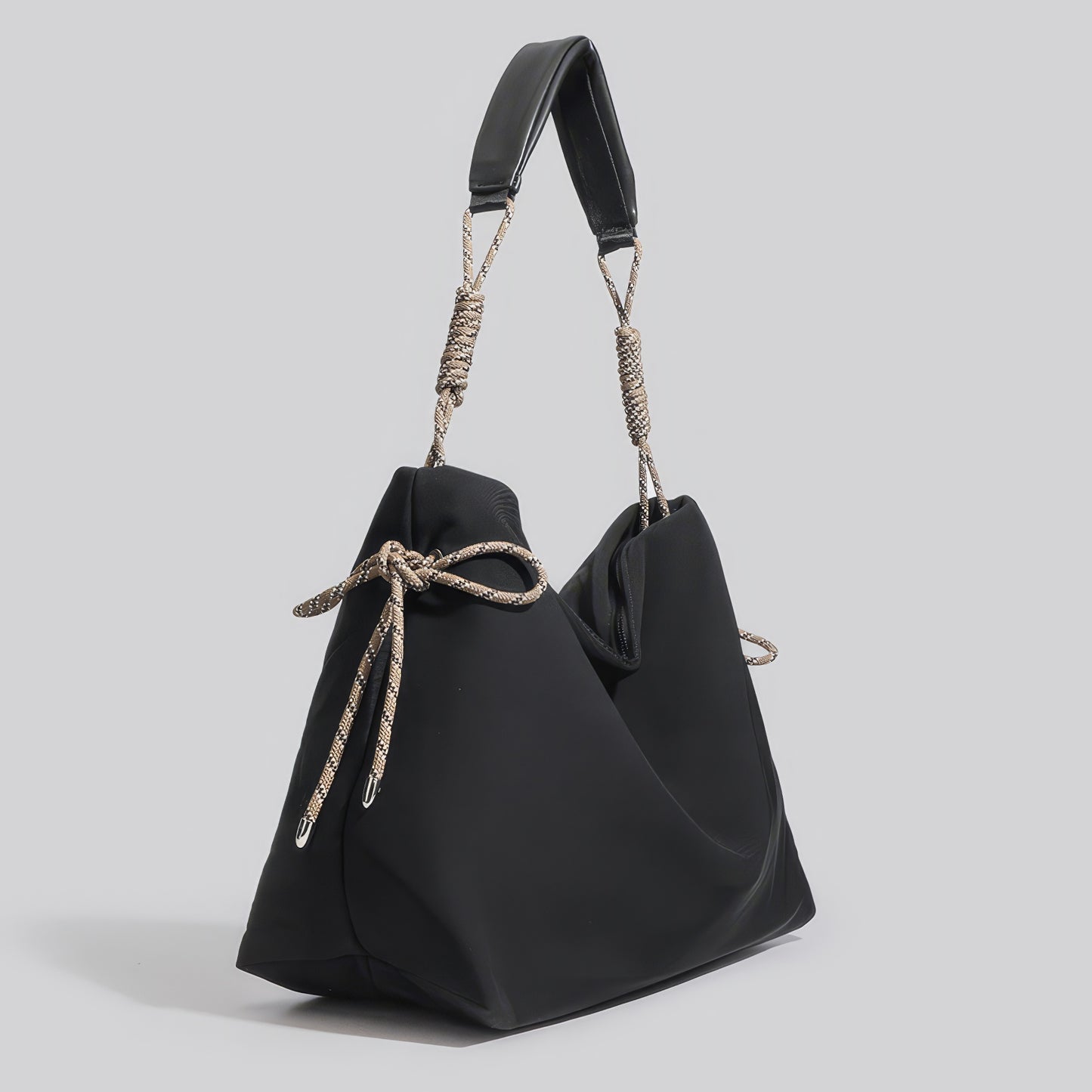 Rope Accent Soft Slouch Shoulder Bag