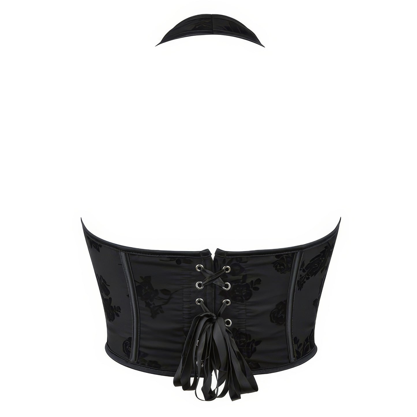 Velvet Floral Halter Corset Top