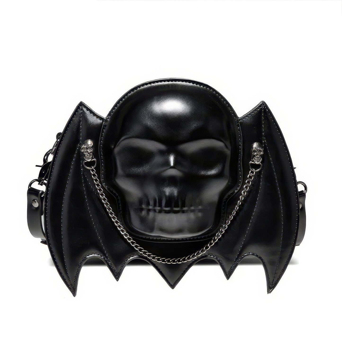 Bat Wing Skull Accent Shoulder Bag