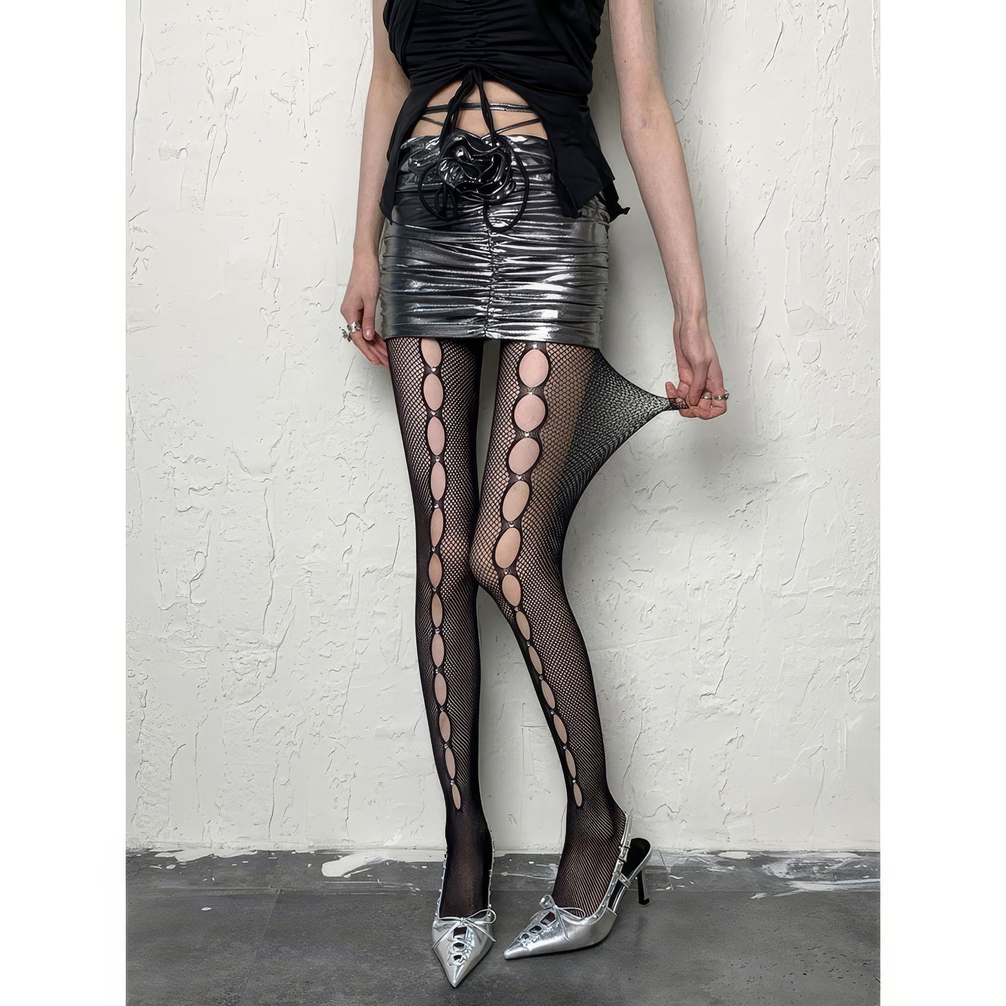 Cut-Out Ladder Fishnet Tights