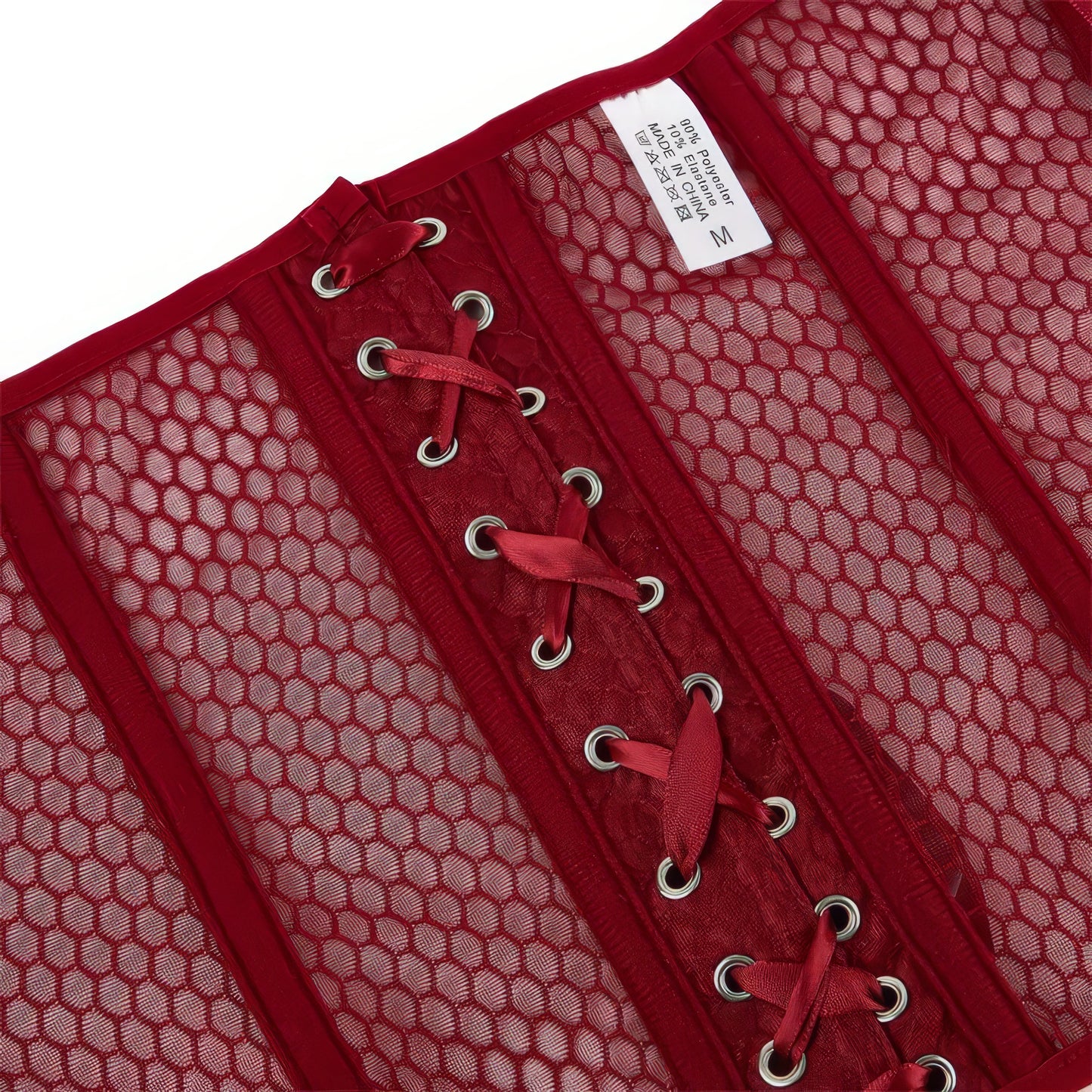 Mesh Panel Fishnet Corset Top