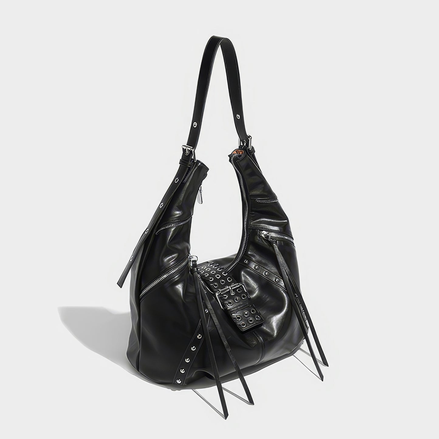 Belted Buckle Strap Soft Hobo Bag
