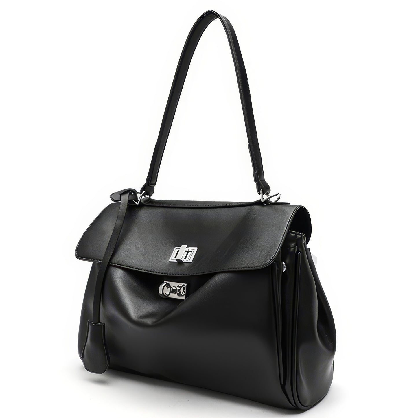 Structured Matte Flap Shoulder Bag