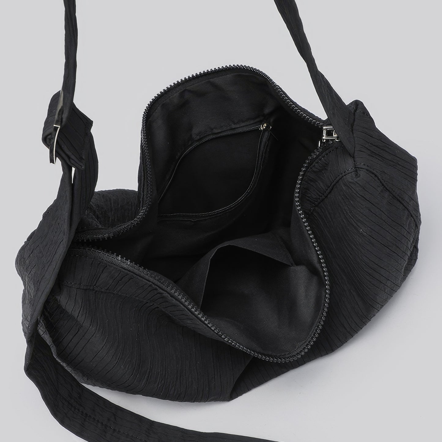 Textured Crescent Shoulder Bag