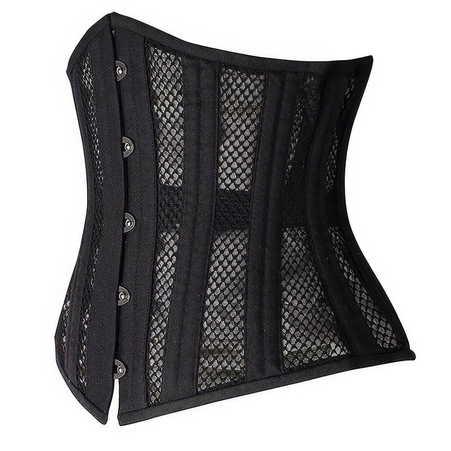 Mesh Panel Zip-Up Waist Corset