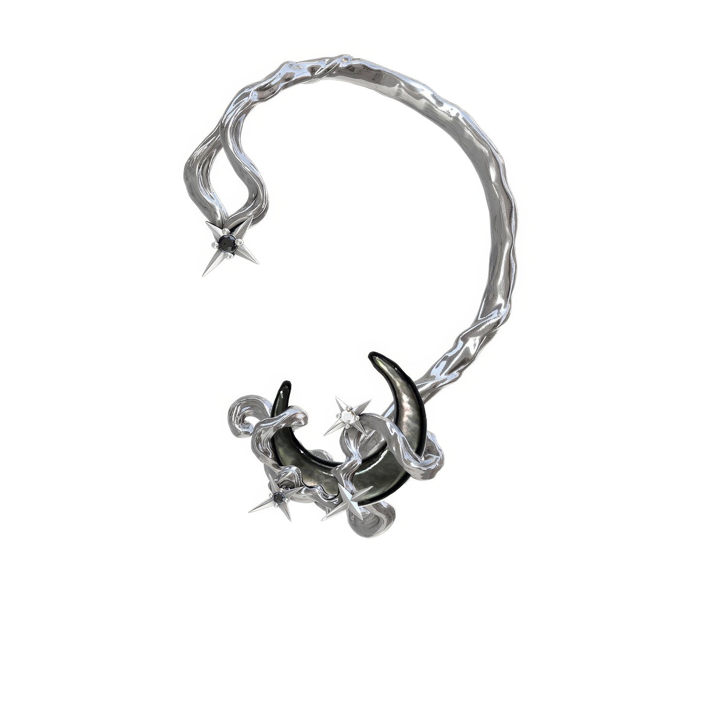 Spiked Crescent Moon Ear Cuff
