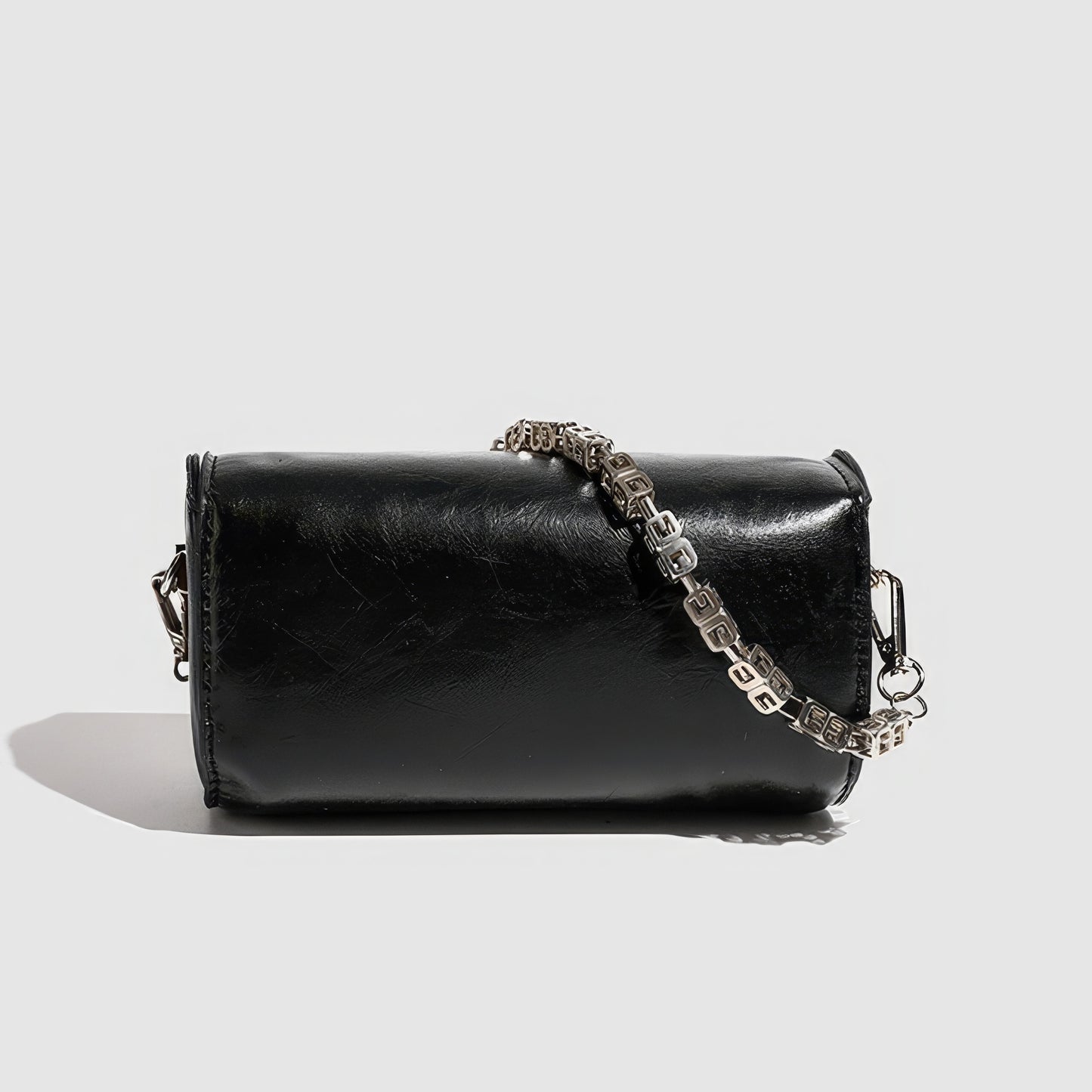 Glossy Cylinder Chain Mini Bag