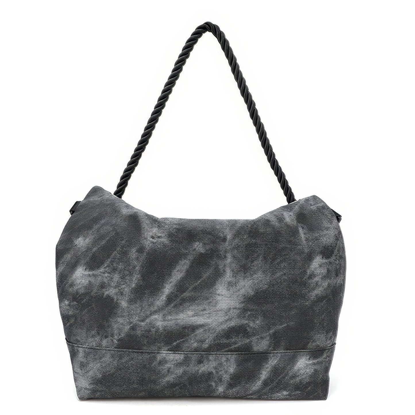 Washed Canvas Twisted Strap Flap Bag