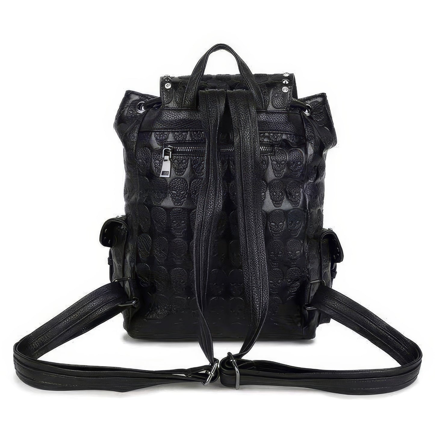 Studded Skull Pattern Flap Backpack