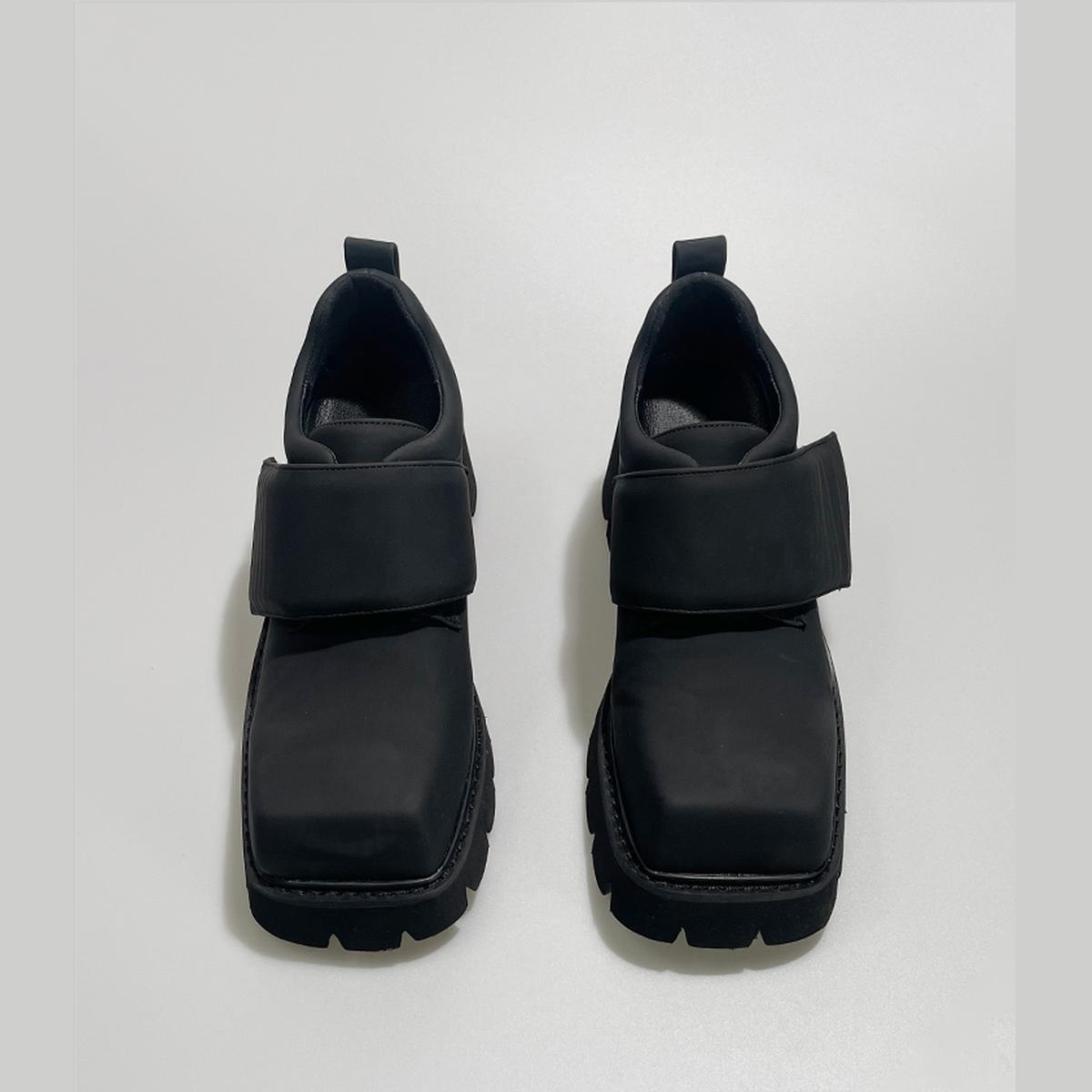 Black Chunky Strap Platform Shoes