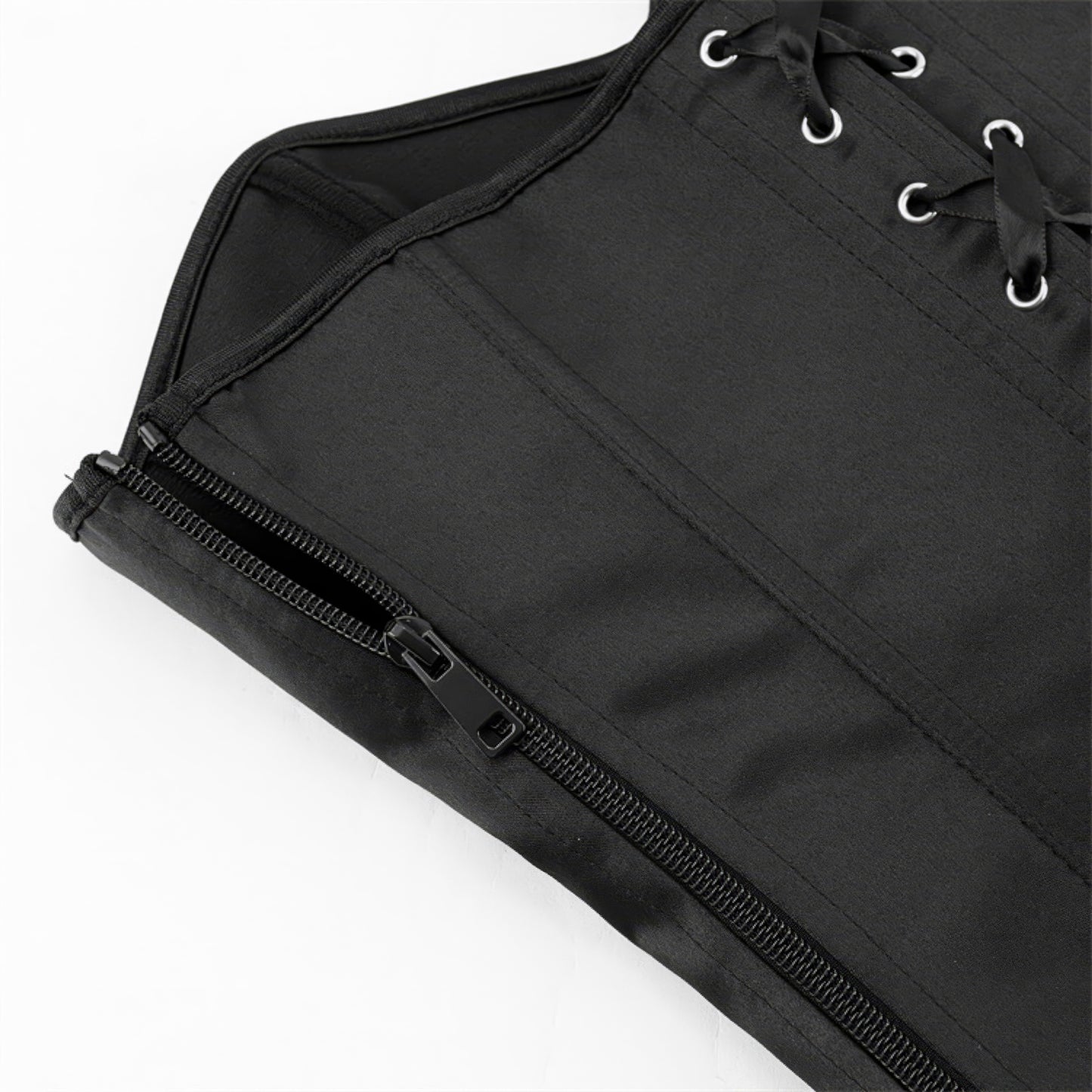 One Shoulder Rosette Satin Corset