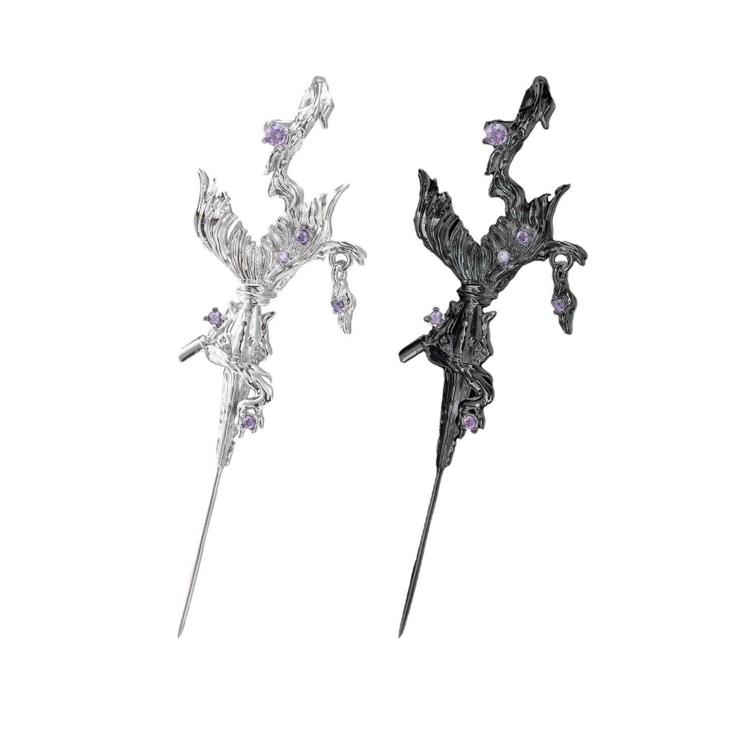 Flame Lilac Crystal Ear Cuff