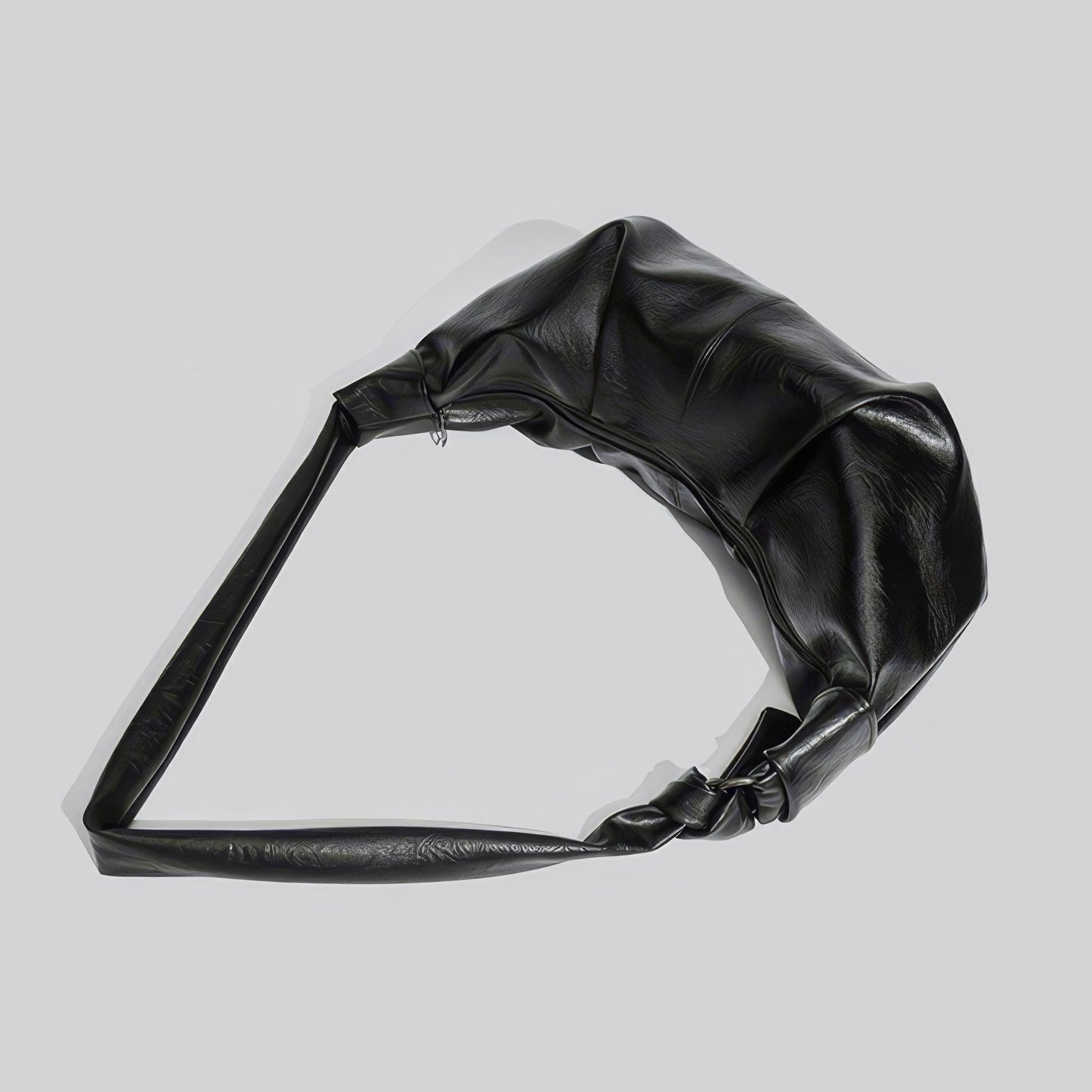 Knotted Strap Slouchy Faux Leather Bag
