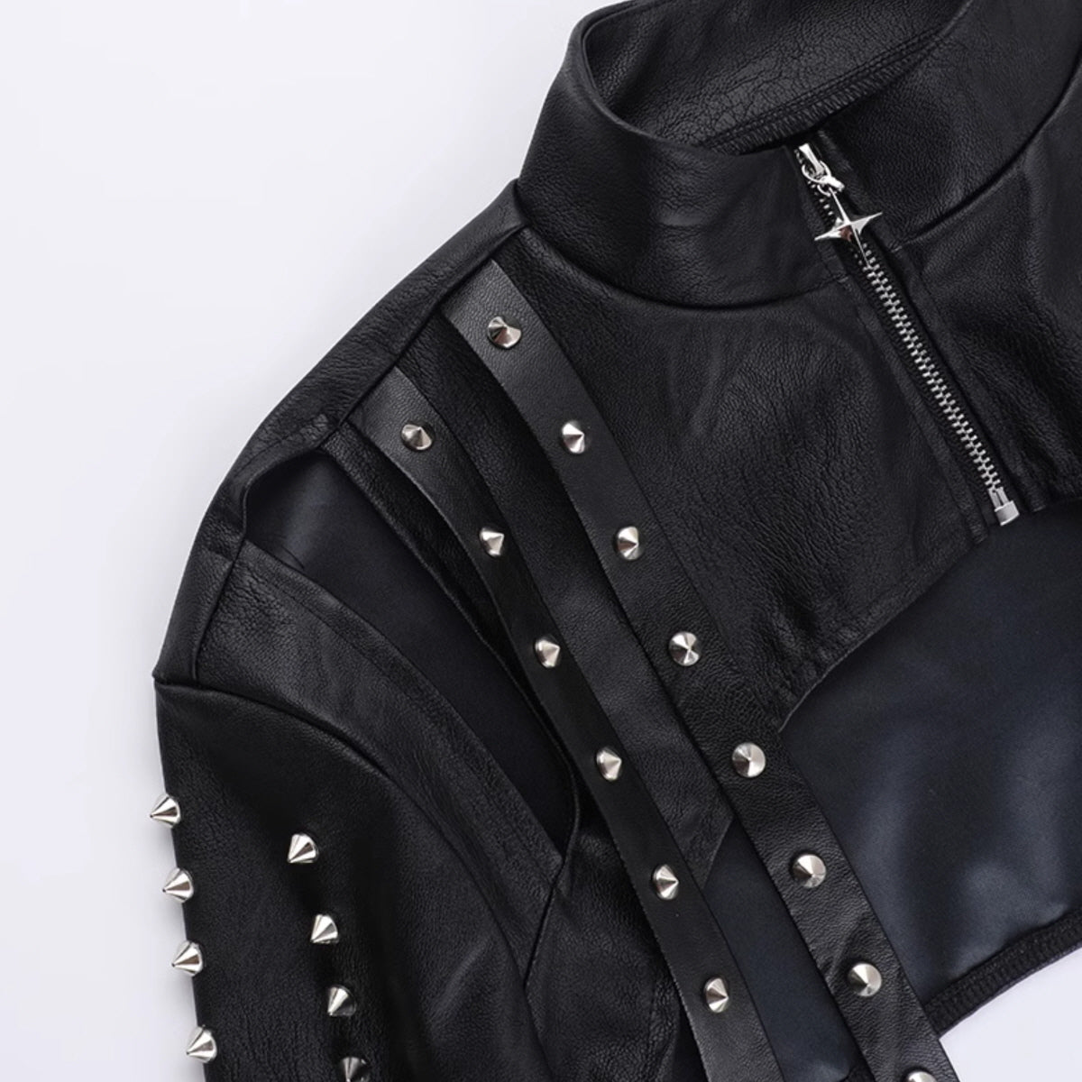 Black Studded Cropped Jacket