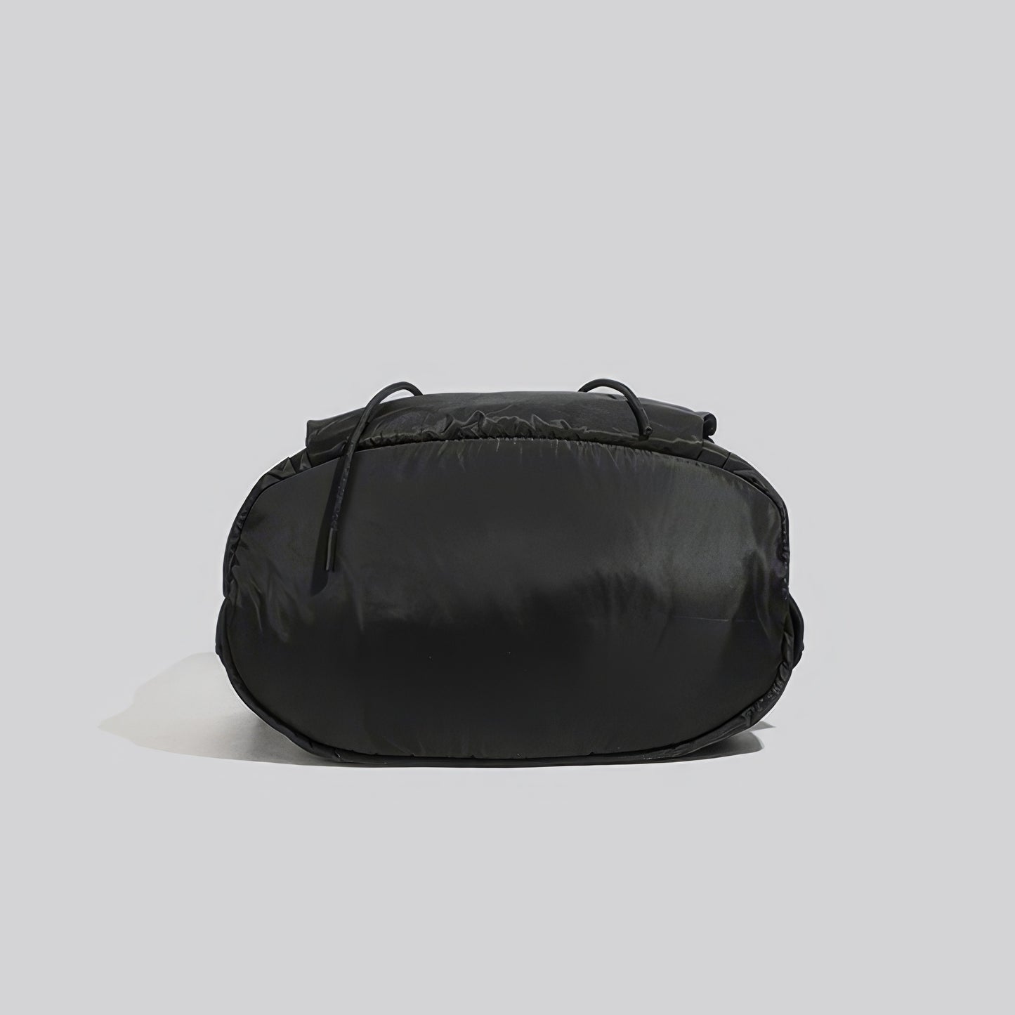 Matte Nylon Drawstring Flap Backpack