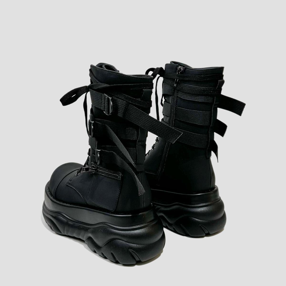 Strapped Platform Combat Boots