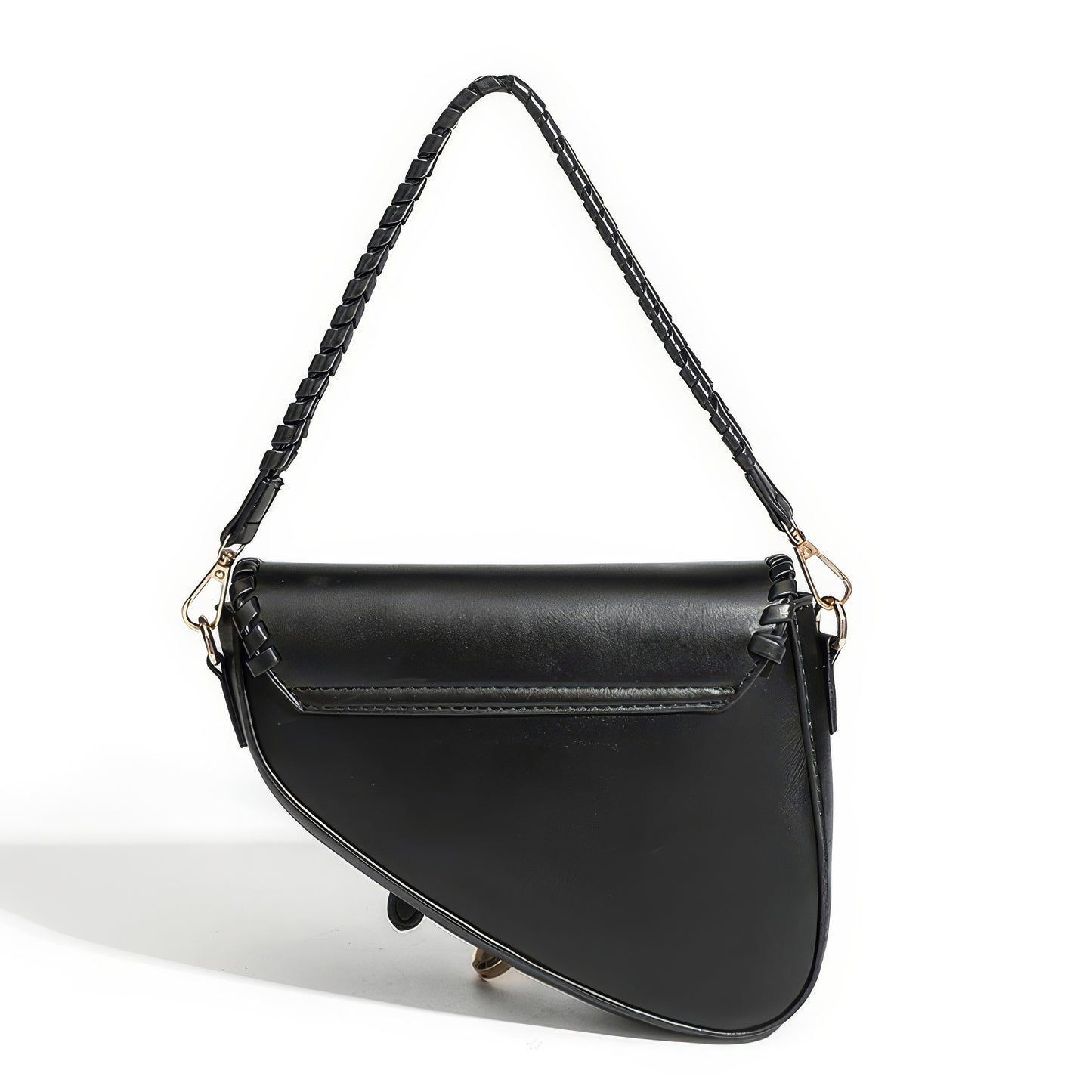 Asymmetrical Saddle Stitch Shoulder Bag