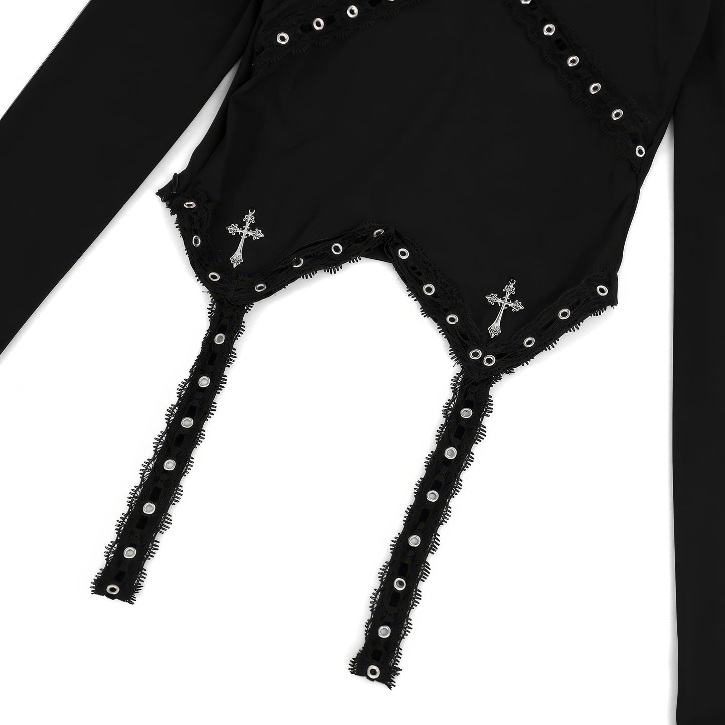 Cross Embellished Off-Shoulder Top