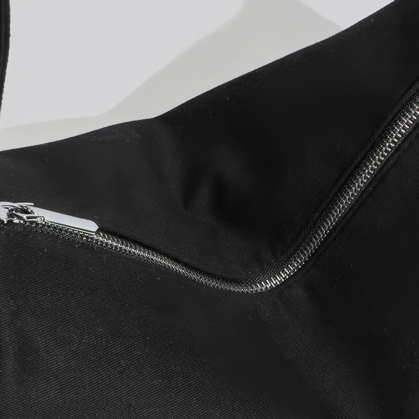Asymmetrical Zip Canvas Shoulder Bag
