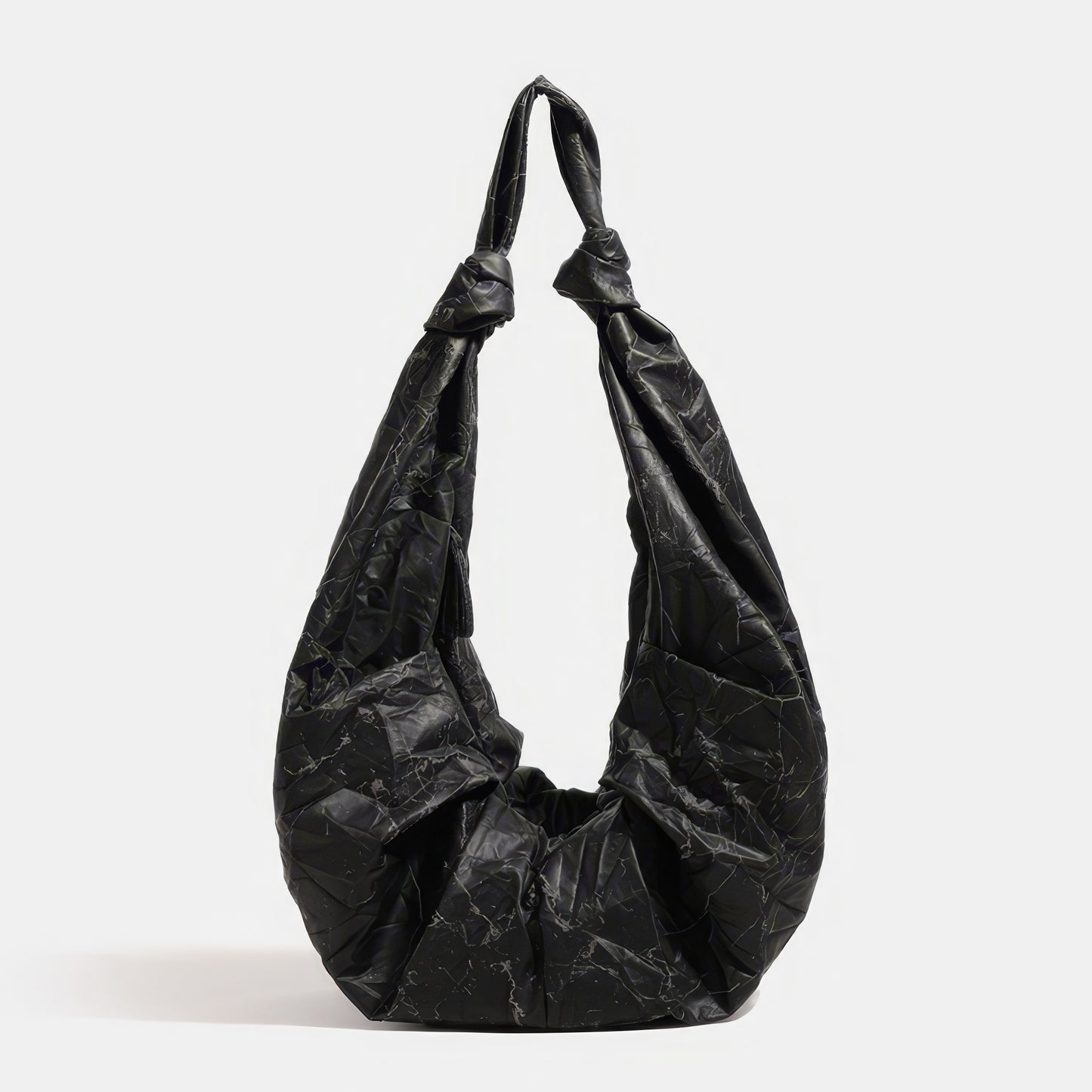 Crinkled Marble Texture Knot Shoulder Bag