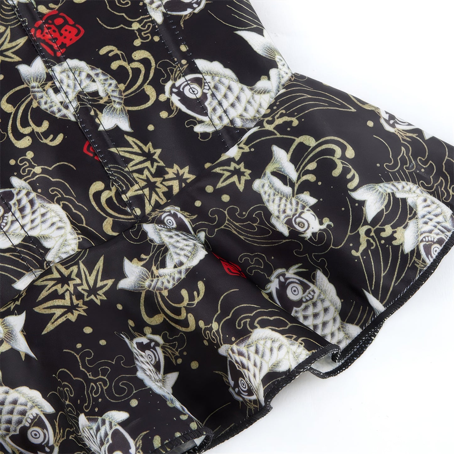 Koi Print Peplum Sweetheart Corset Top