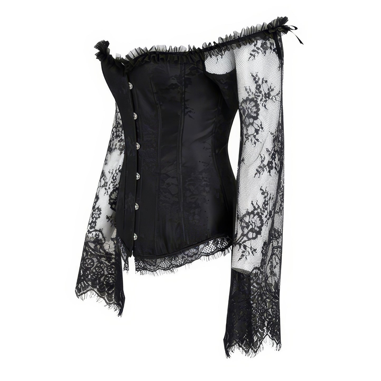 Off Shoulder Lace Bell Sleeve Corset
