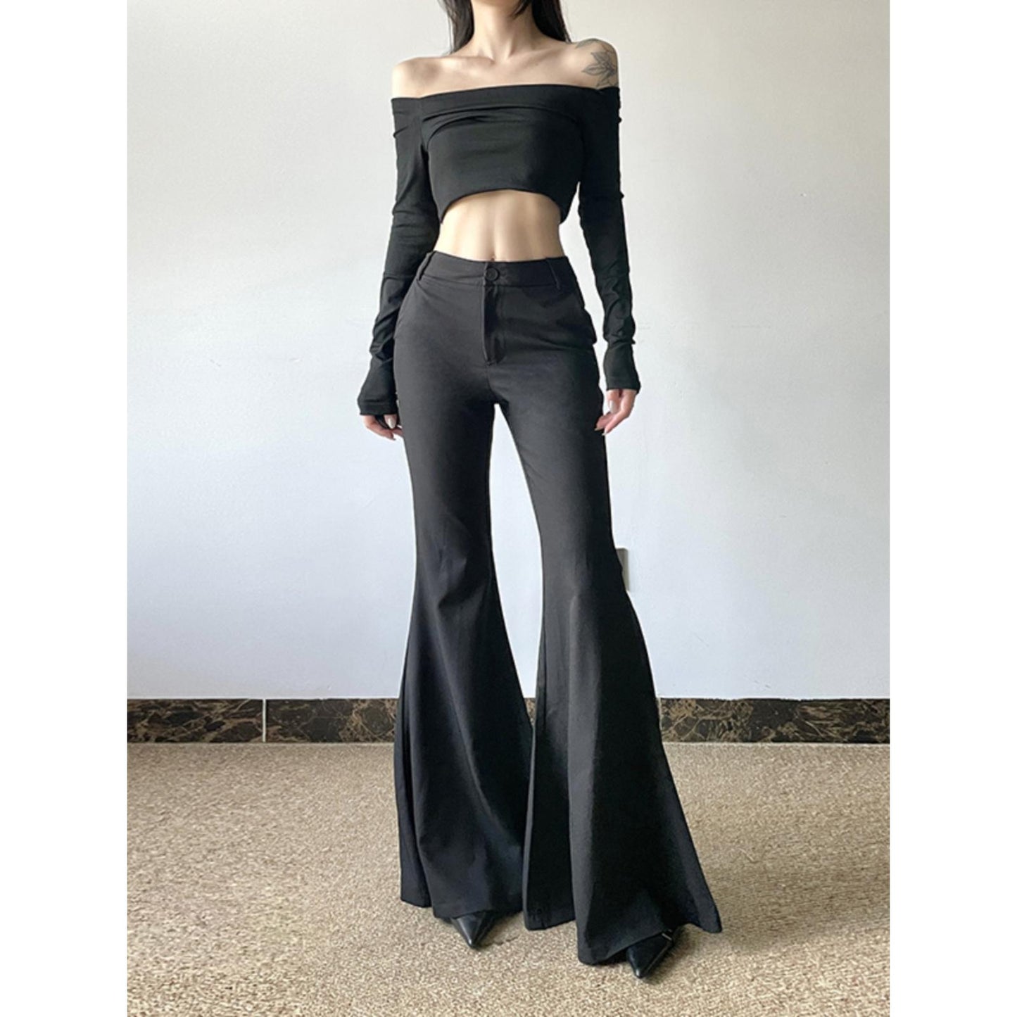 Wide-Leg Flared Pants