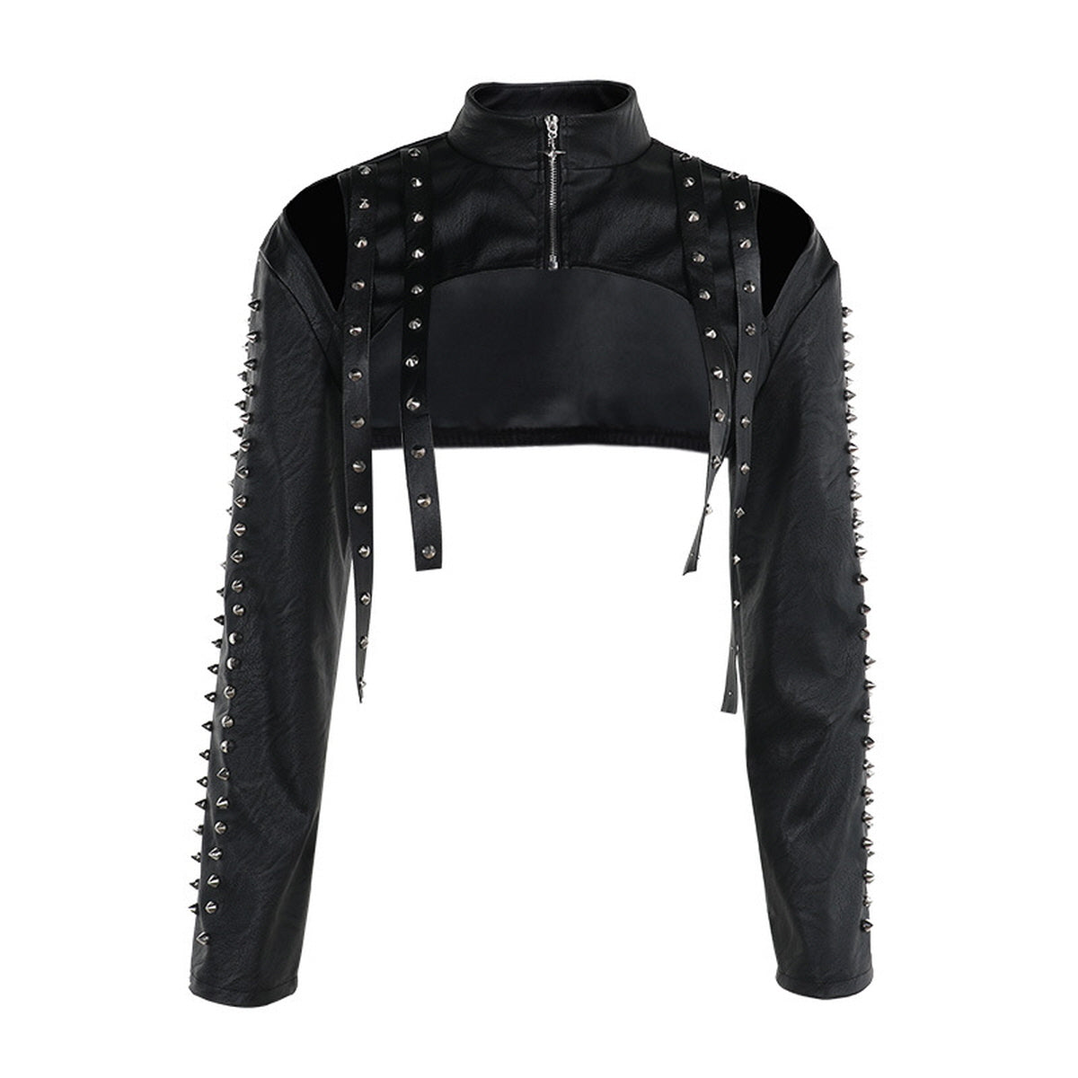 Black Studded Cropped Jacket