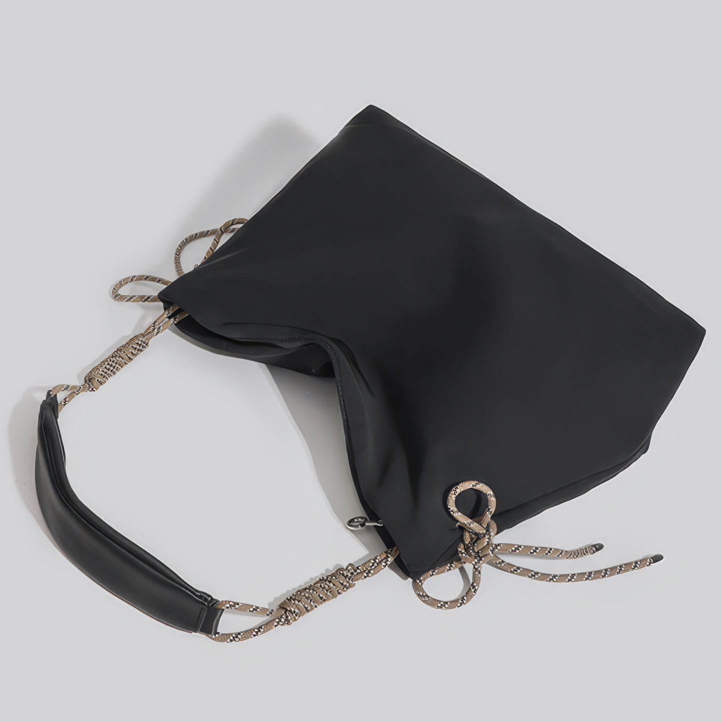 Rope Accent Soft Slouch Shoulder Bag