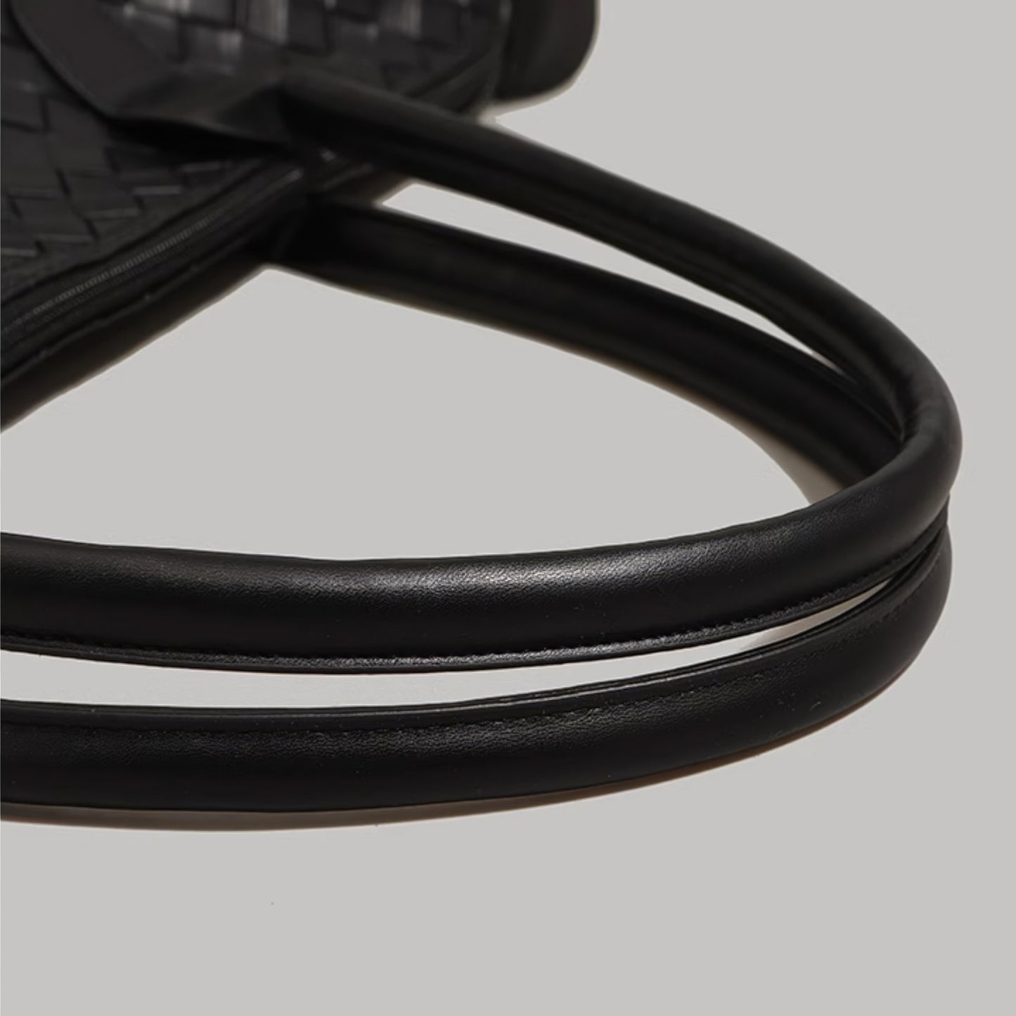 Woven Faux Leather Oversized Tote Bag