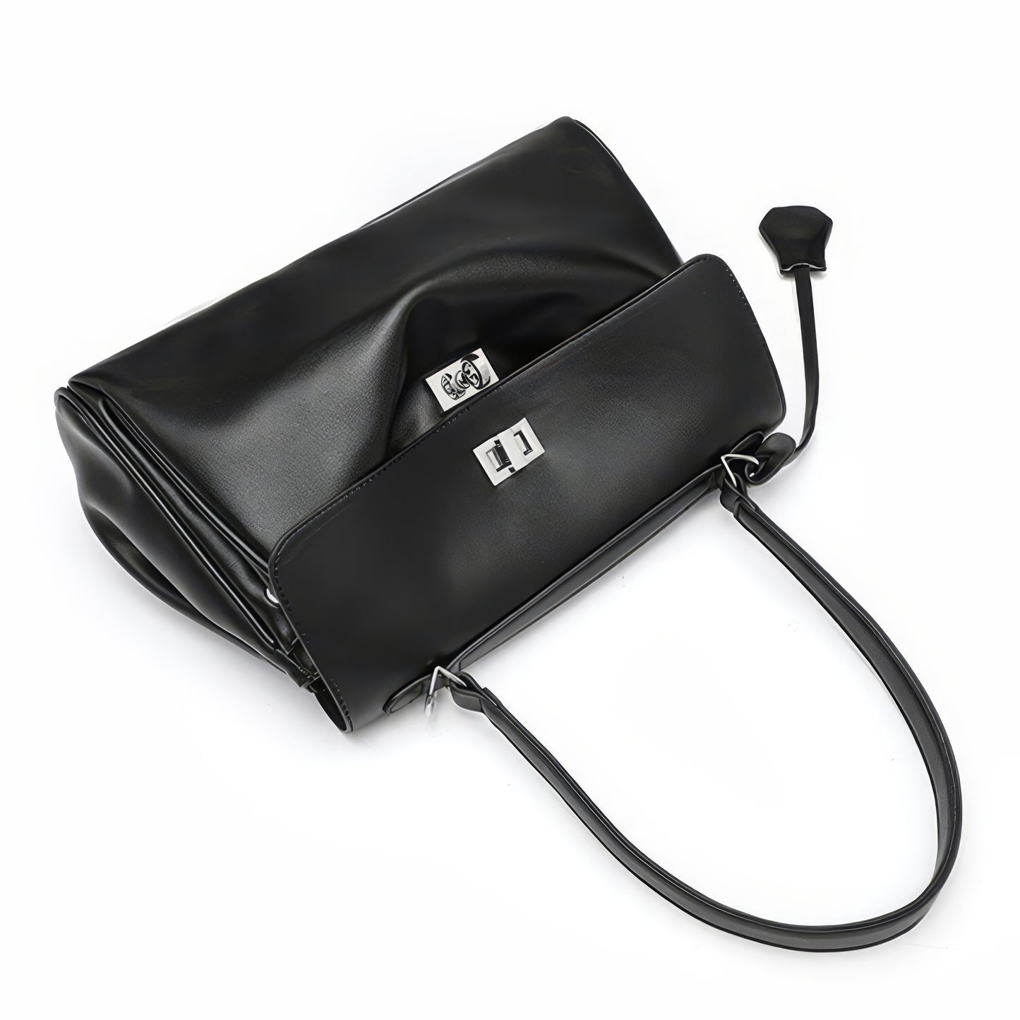 Structured Matte Flap Shoulder Bag