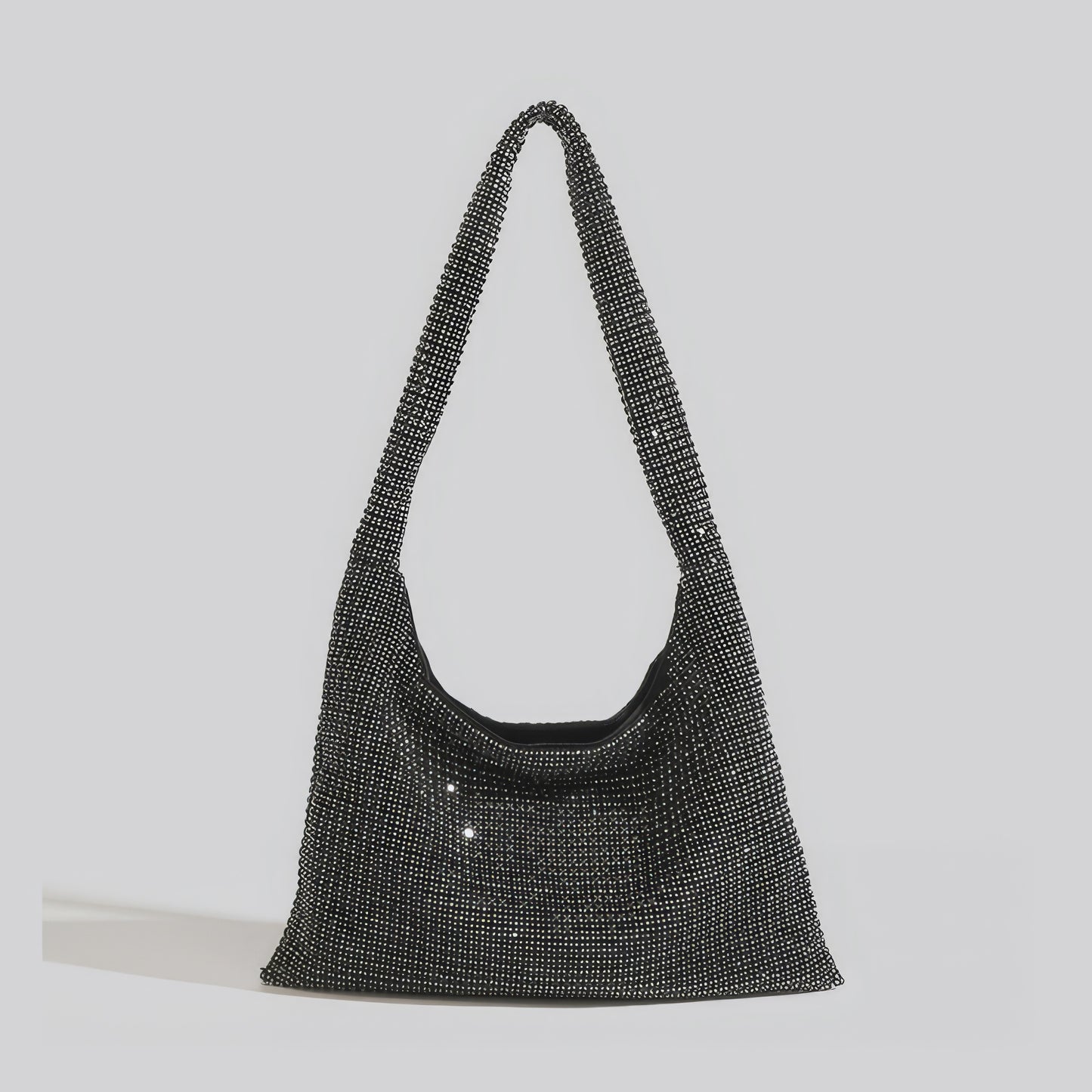 Slouchy Crystal Mesh Hobo Bag