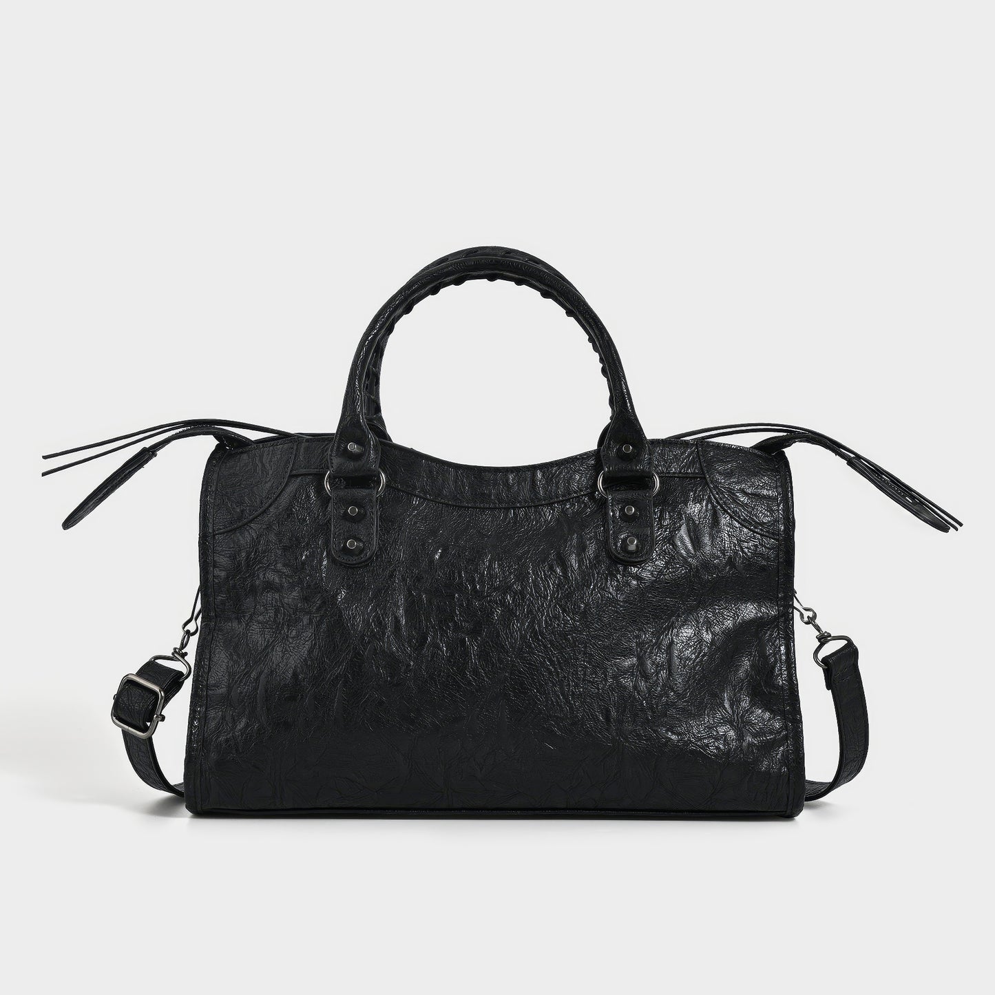 Distressed Buckle Strap Handbag