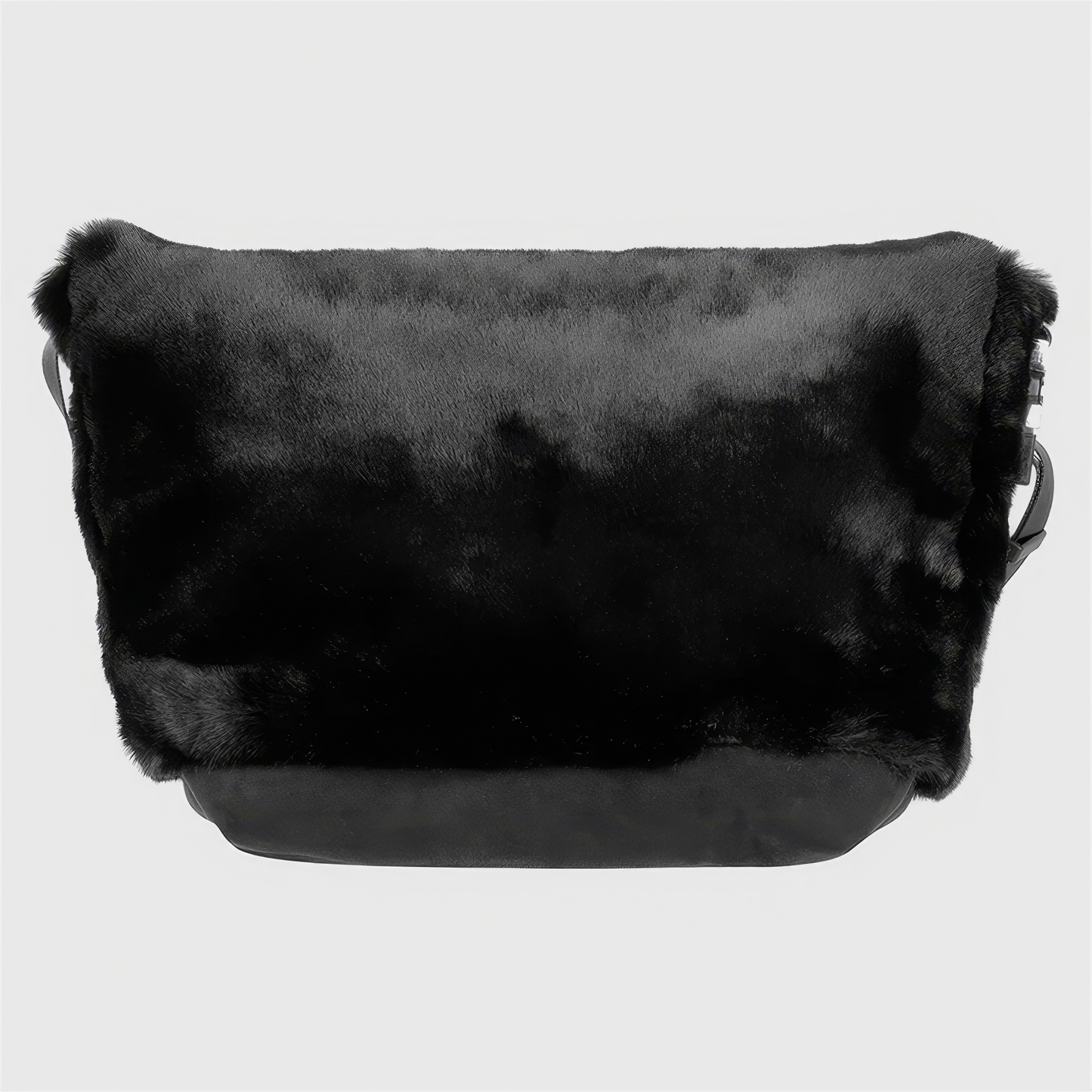Faux Fur Skull Embroidery Shoulder Bag