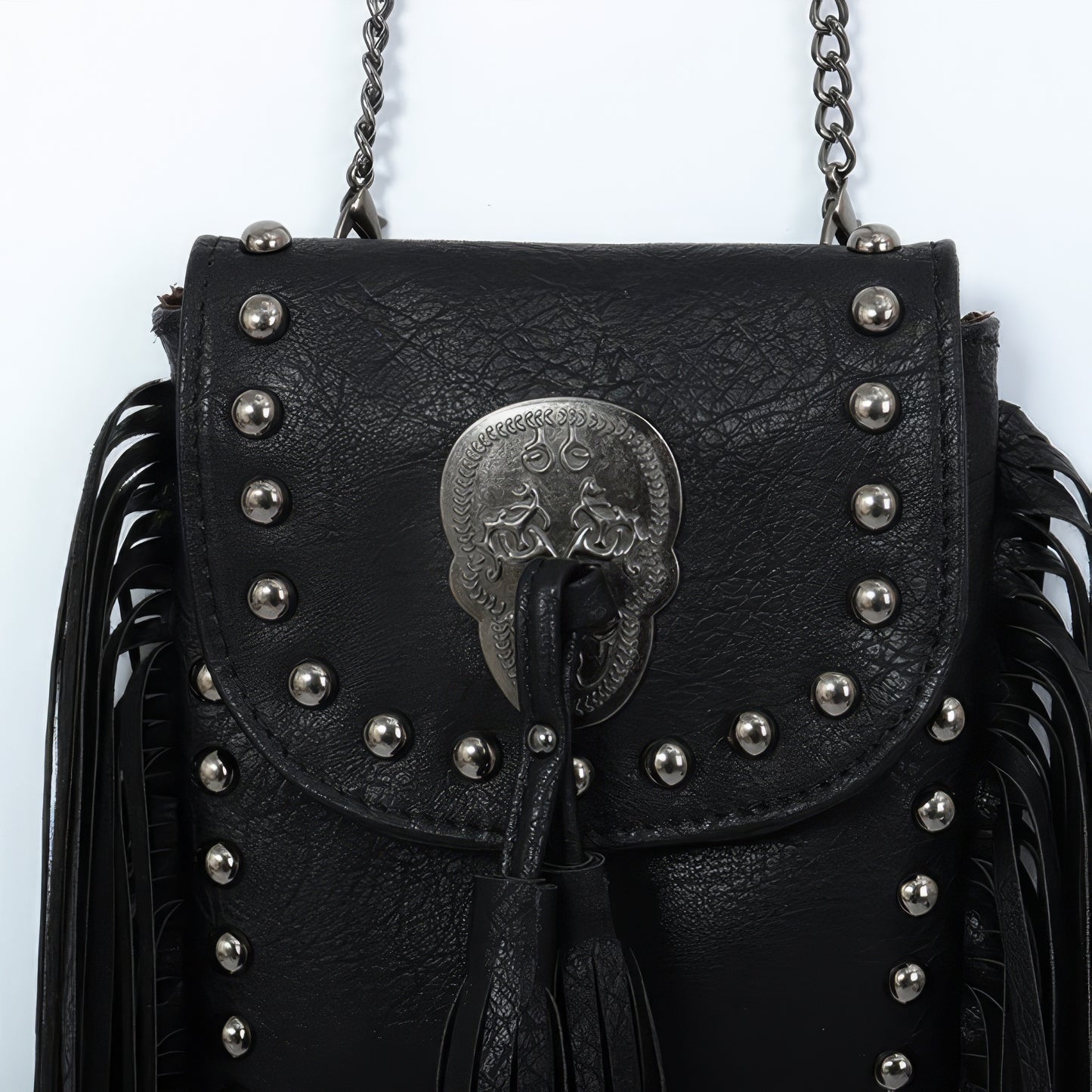 Fringe Skull Tassel Mini Crossbody Bag
