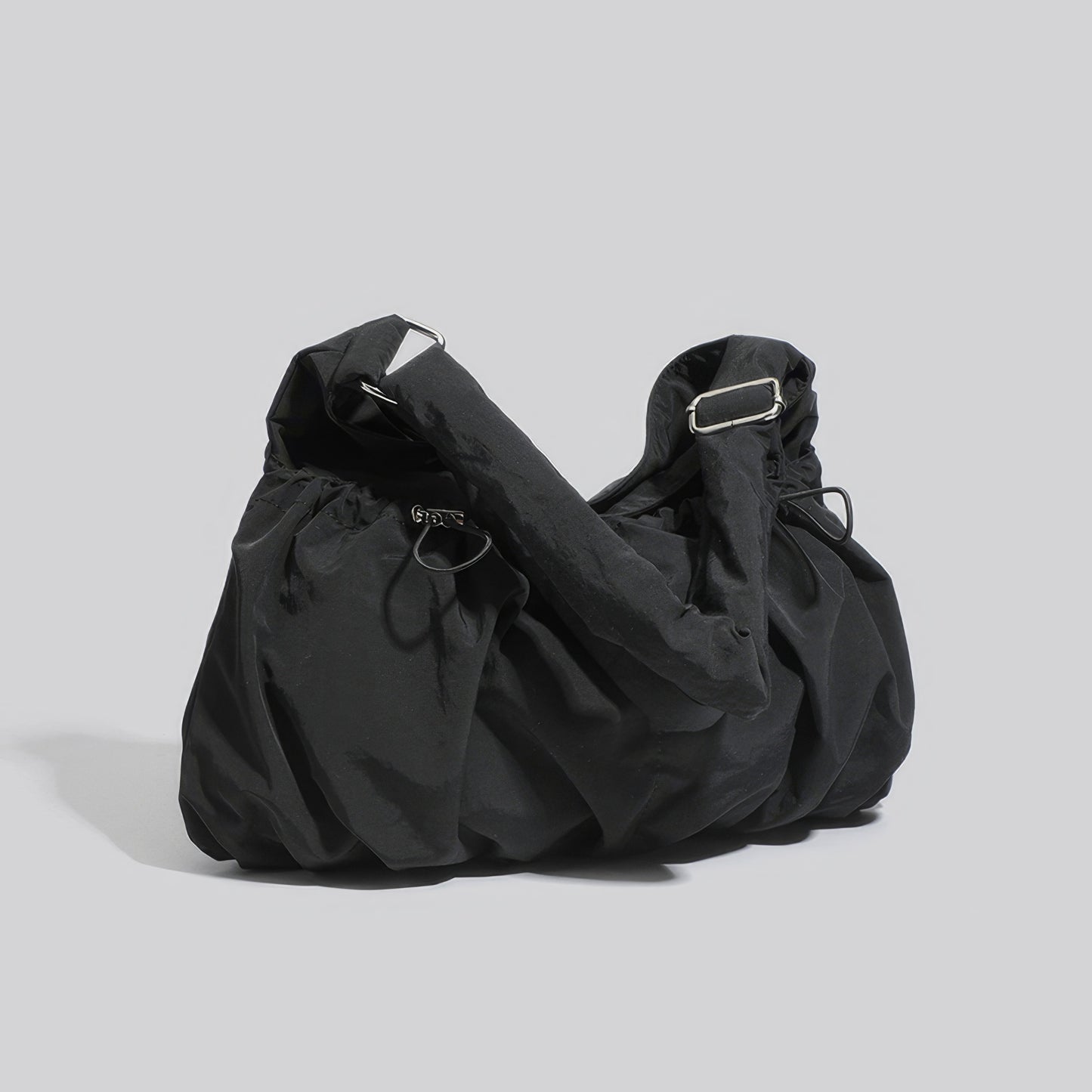 Ruched Nylon Soft Shoulder Bag