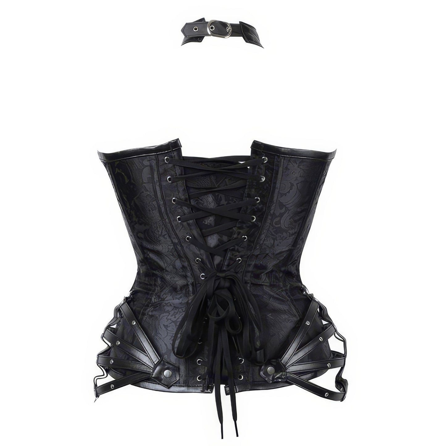 Strappy Buckled Halter Corset Top