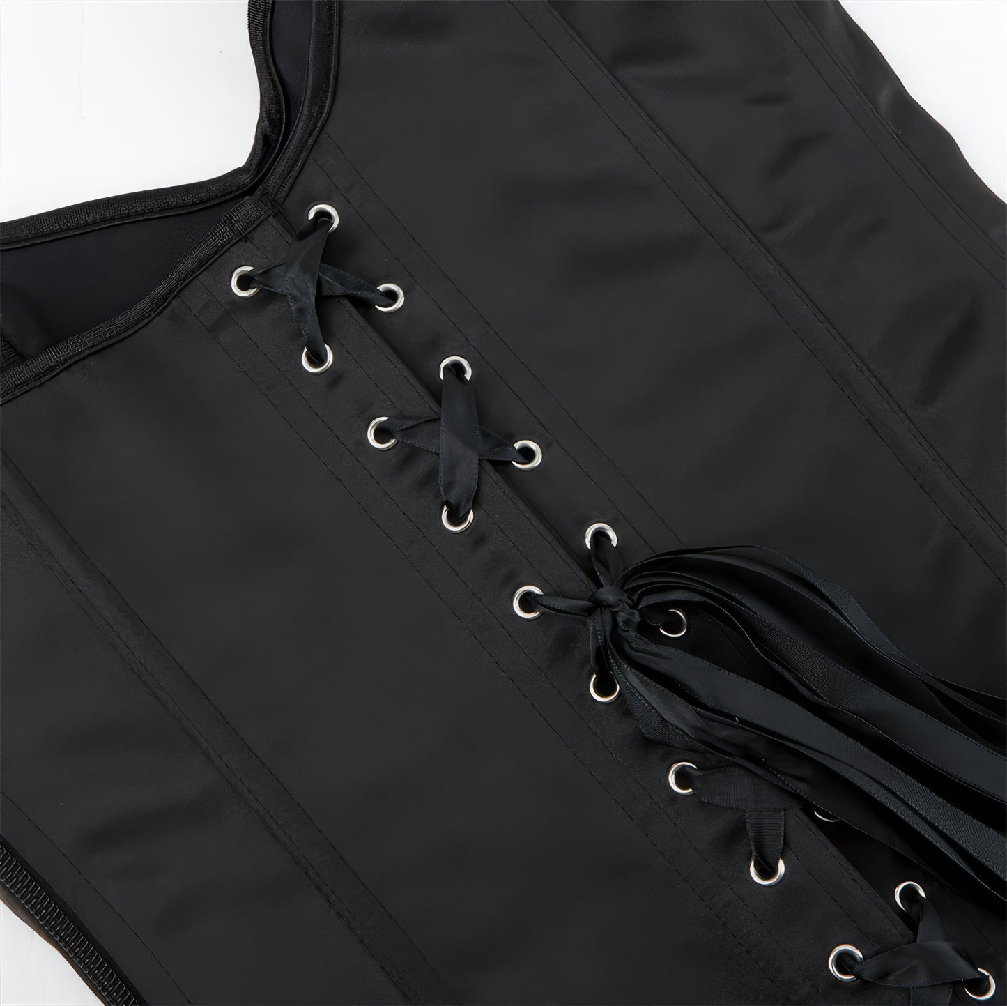 One Shoulder Rosette Satin Corset
