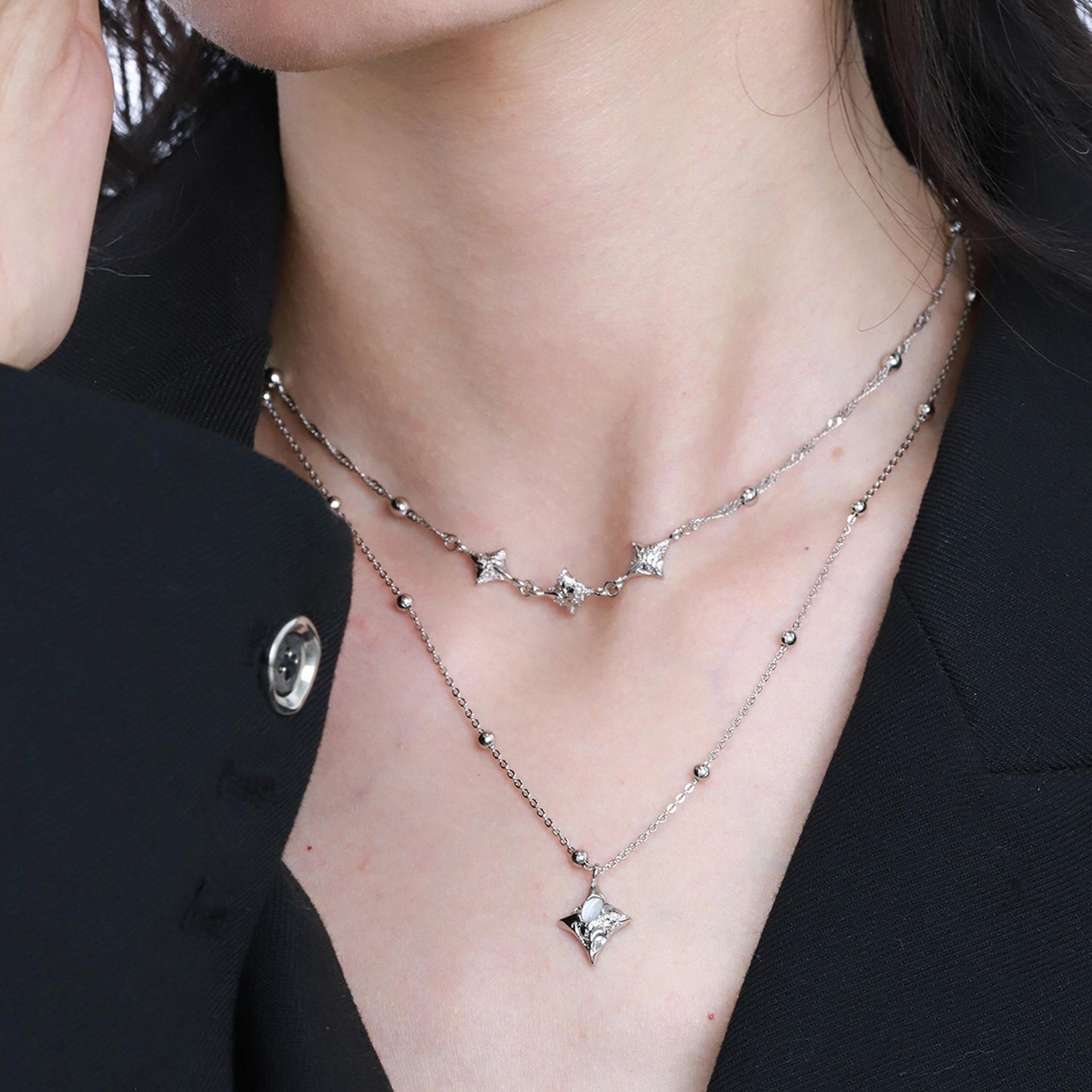 Starlit Crystal Layered Necklace