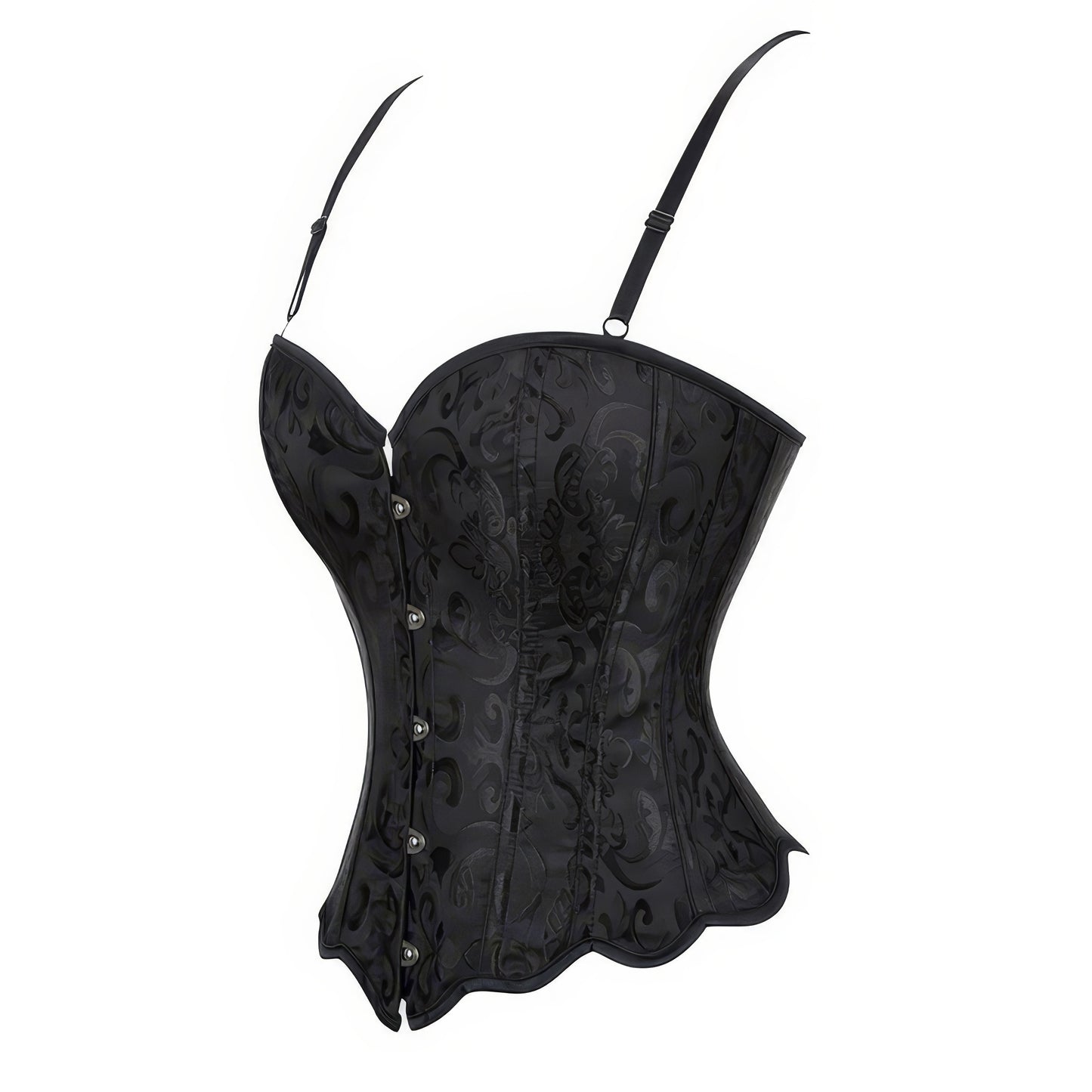 Scalloped Jacquard Sweetheart Corset Top