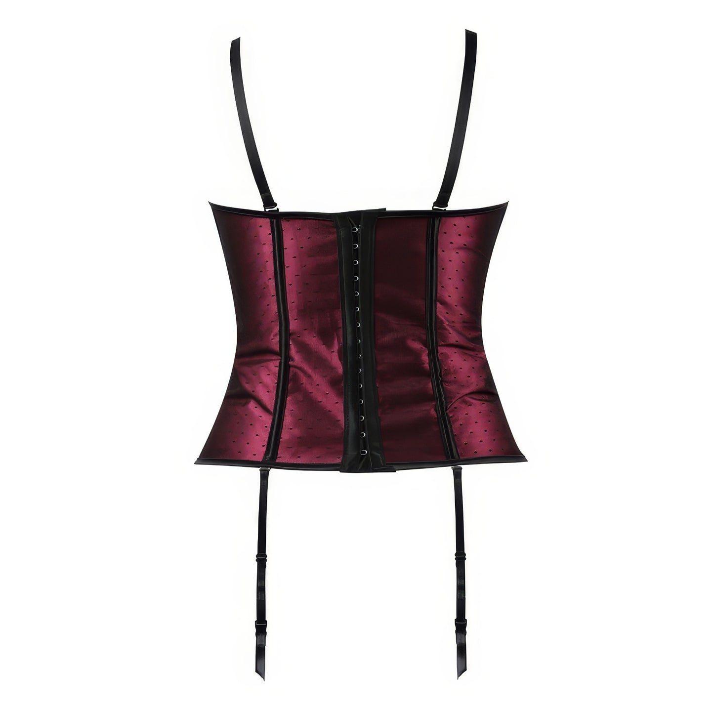 Burgundy Satin Lace-Up Corset Top