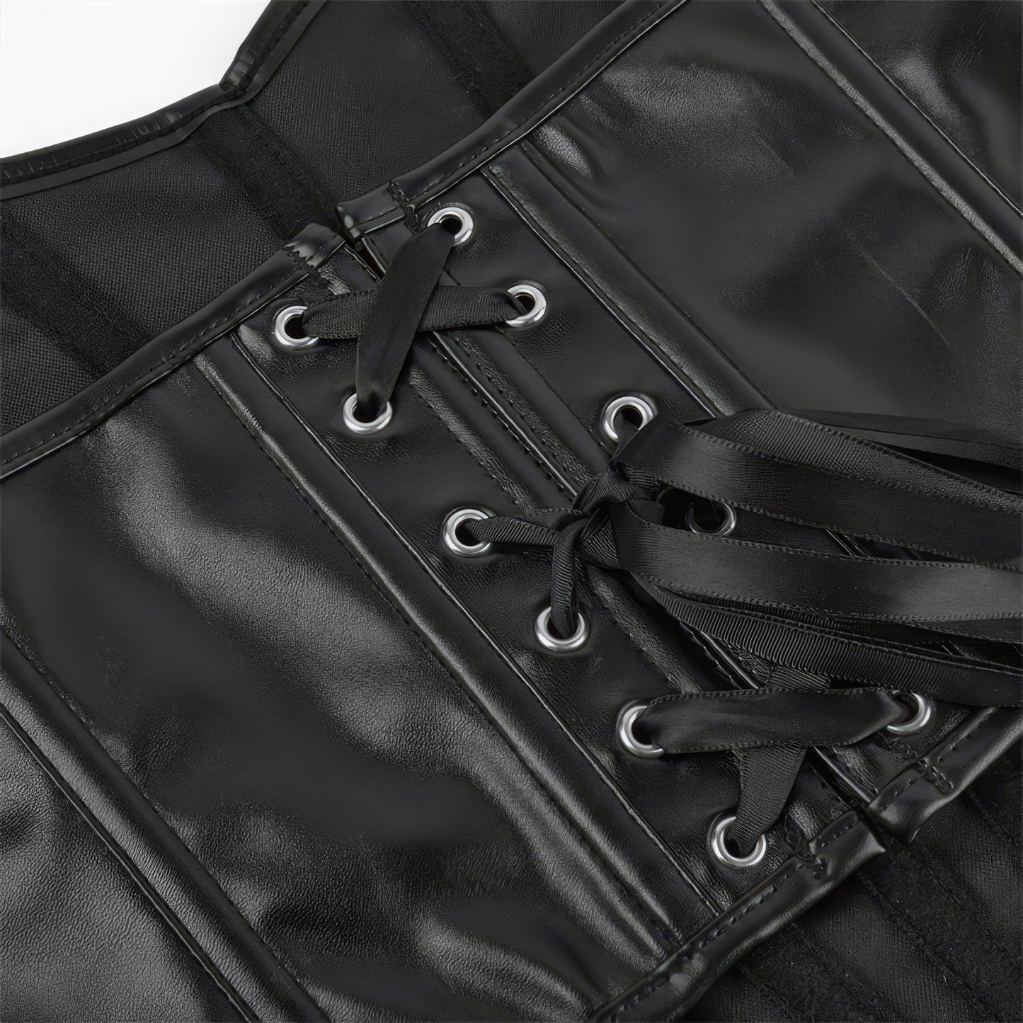 Faux Leather Structured Corset Top