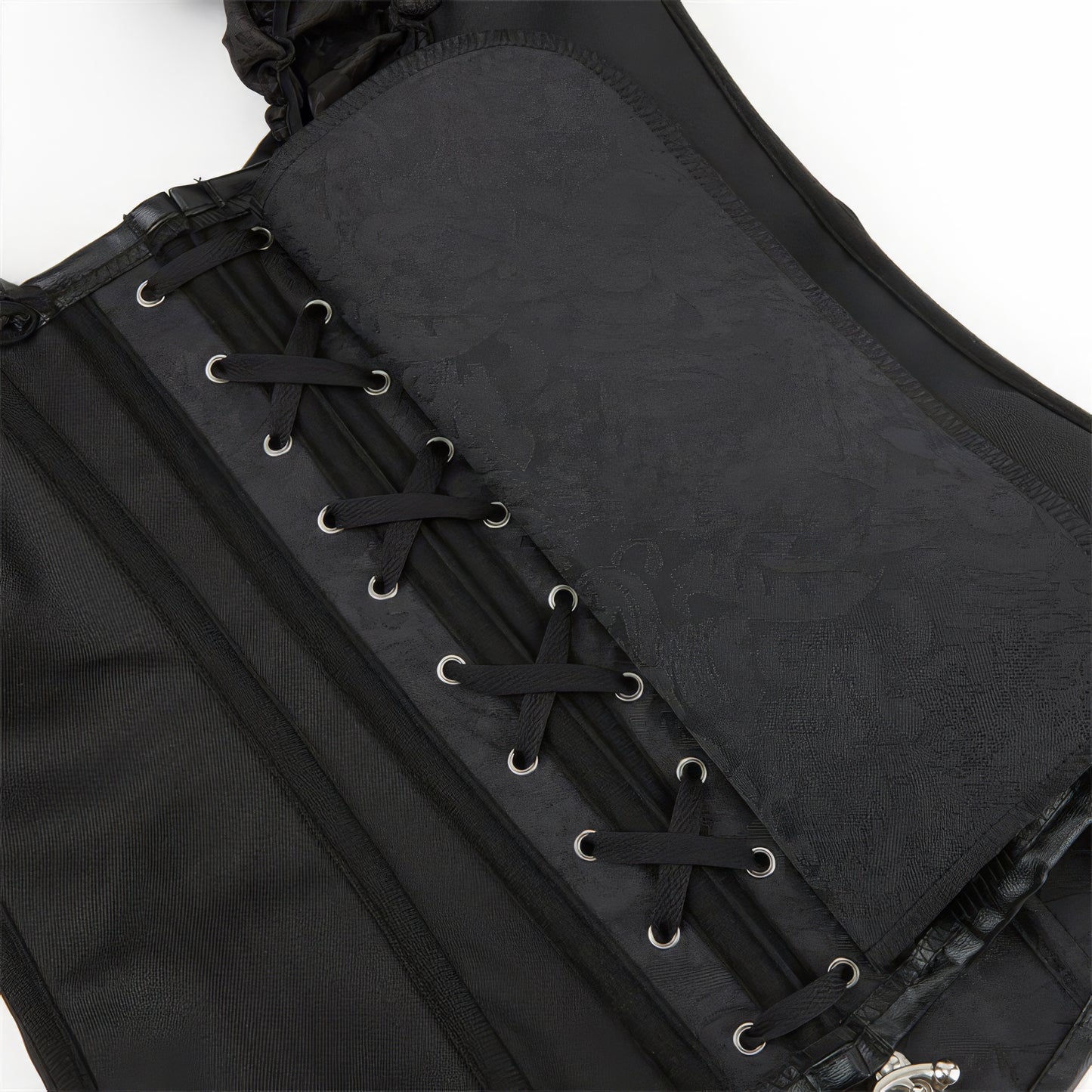 Baroque Puff Sleeve Jacquard Corset Top